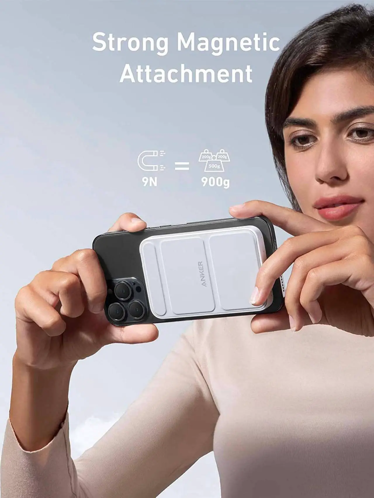 Alt view image 5 of 7 - Anker 622 Magnetic Battery (MagGo) Upgraded Version, 5,000mAh Foldable Magnetic Wireless Portable Charger and USB-C (On The Side), Only for iPhone 14/13/12 Series