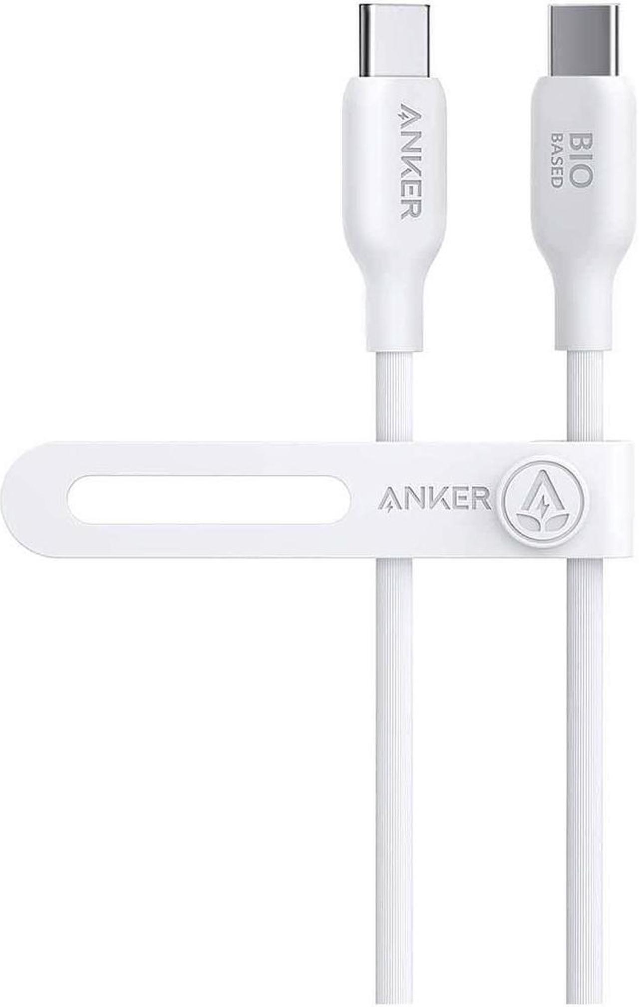Main image of Anker USB C to USB C Cable (240W 6ft), USB 2.0 Bio-Based Charging Cable for iPhone 15/15Pro, MacBook Pro 2020, iPad Pro 2020, iPad Air 4, Samsung Galaxy S23+/S23 Ultra/S22 Ultra(Aurora White)