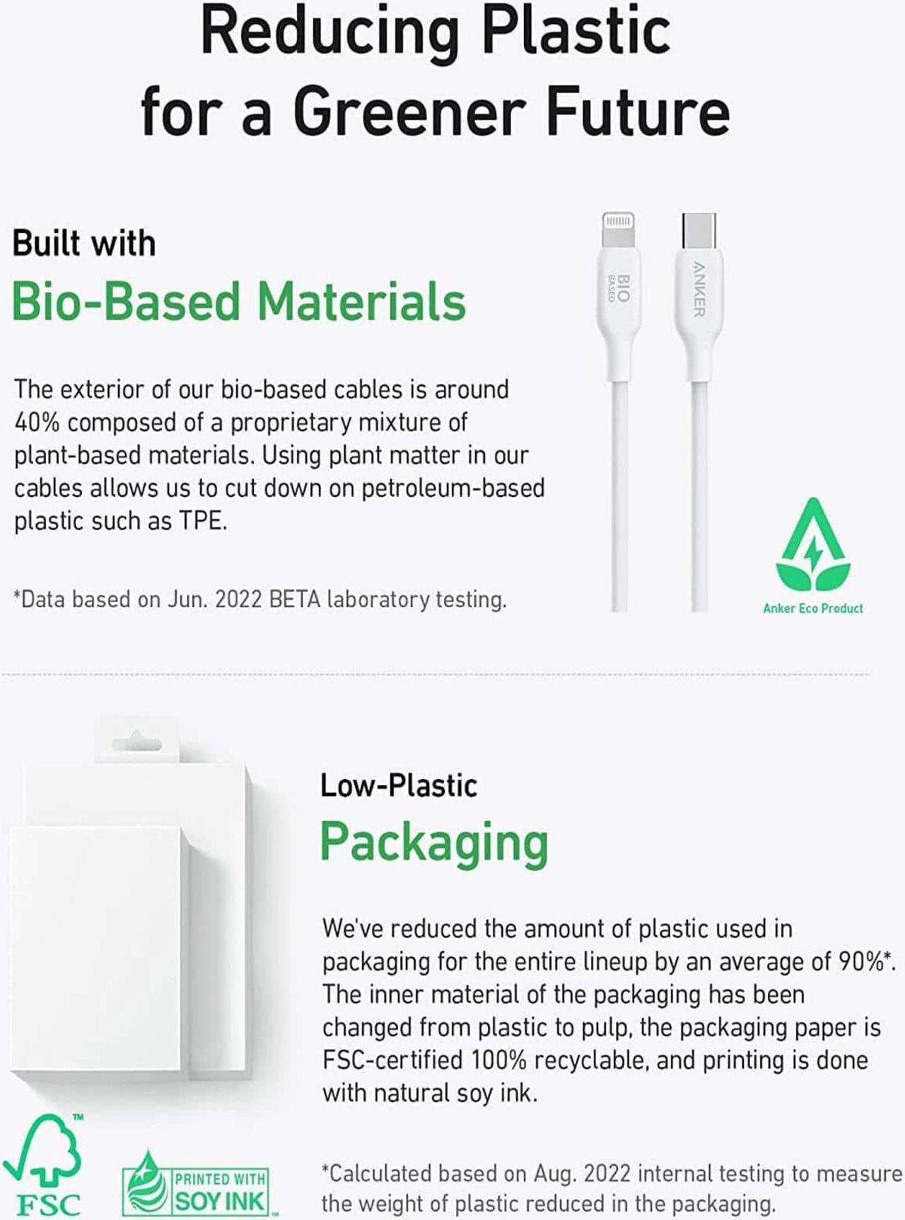 Alt view image 4 of 6 - Anker USB C to USB C Cable (240W 6ft), USB 2.0 Bio-Based Charging Cable for iPhone 15/15Pro, MacBook Pro 2020, iPad Pro 2020, iPad Air 4, Samsung Galaxy S23+/S23 Ultra/S22 Ultra(Aurora White)