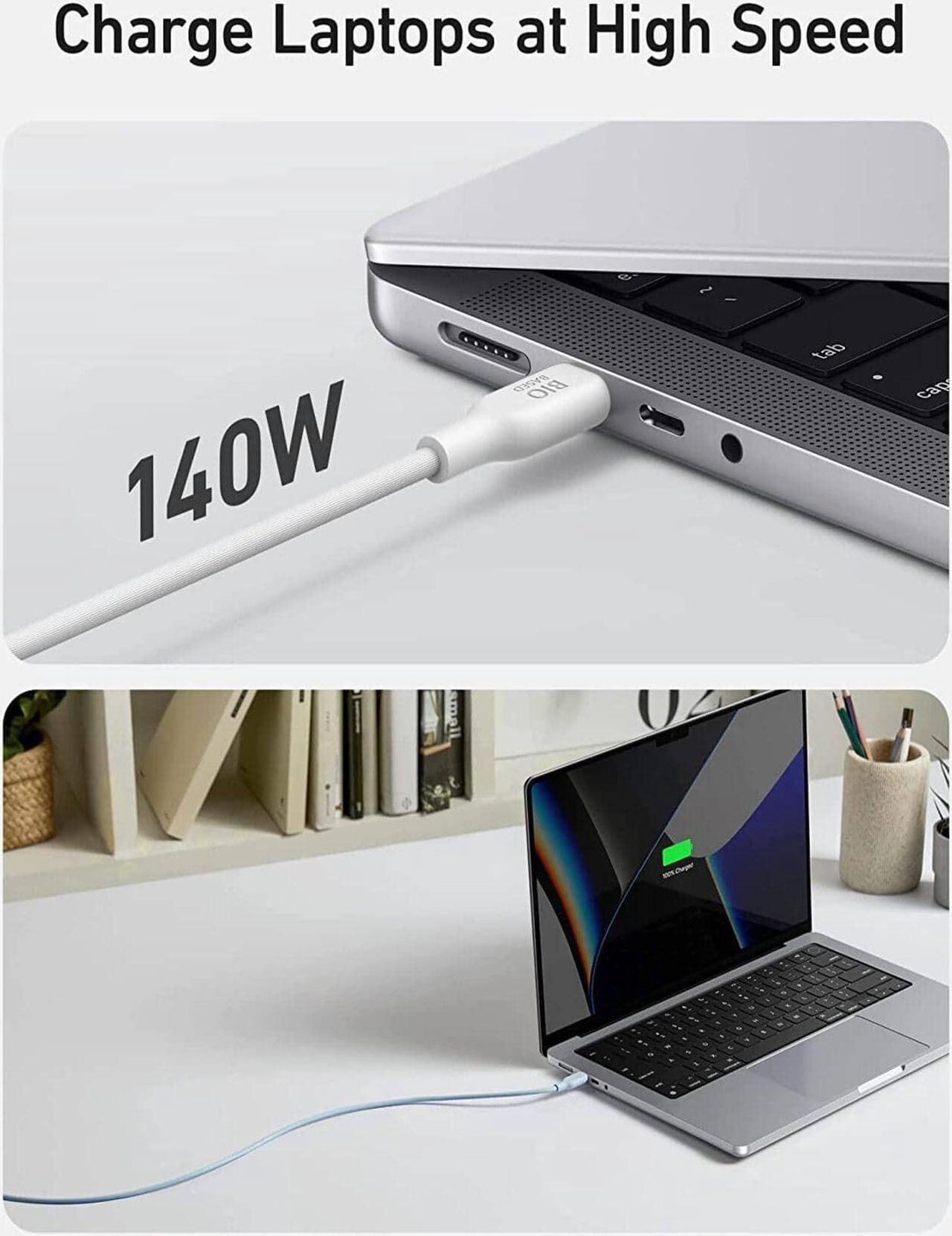 Alt view image 6 of 6 - Anker USB C to USB C Cable (240W 6ft), USB 2.0 Bio-Based Charging Cable for iPhone 15/15Pro, MacBook Pro 2020, iPad Pro 2020, iPad Air 4, Samsung Galaxy S23+/S23 Ultra/S22 Ultra(Aurora White)