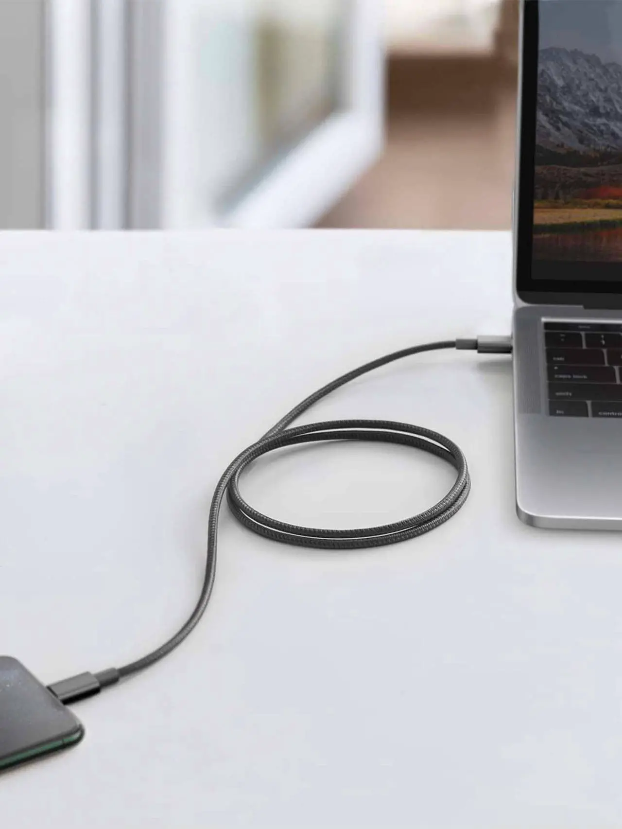 Alt view image 6 of 6 - USB C to Lightning Cable, Anker New Nylon Charging Cord [10ft MFi Certified] for iPhone 13 13 Pro 12 Pro Max 12 11 X XS XR 8 Plus, AirPods Pro, Supports Power Delivery (Black)