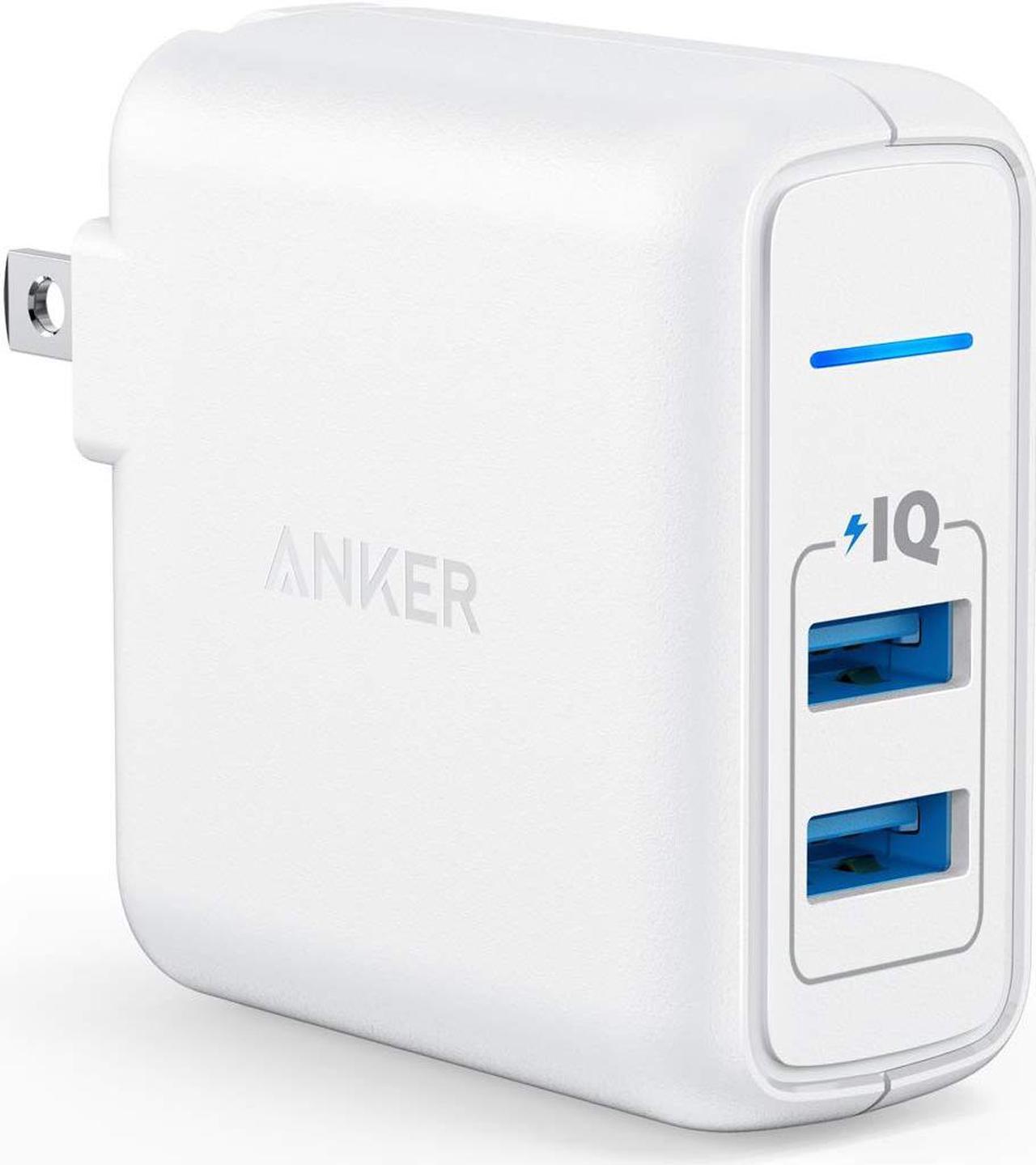 Main image of Anker Elite Dual Port 24W Wall Charger, PowerPort 2 with PowerIQ and Foldable Plug , USB Charger for iPhone 11/Xs/XS Max/XR/X/8/7/6/Plus, iPad Pro/Air 2/Mini 3/Mini 4, Samsung S4/S5, and More