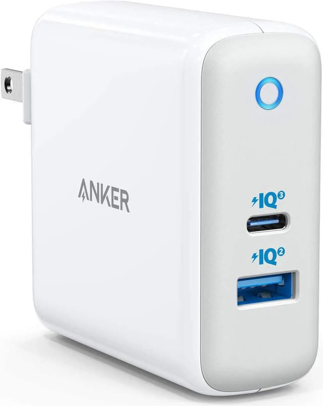 Main image of USB C Charger, Anker 60W PIQ 3.0 & GaN Tech Dual Port Charger, PowerPort Atom III (2 Ports) Travel Charger with a 45W USB C Port, for USB-C Laptops, MacBook, iPad Pro, iPhone, Galaxy, Pixel and More