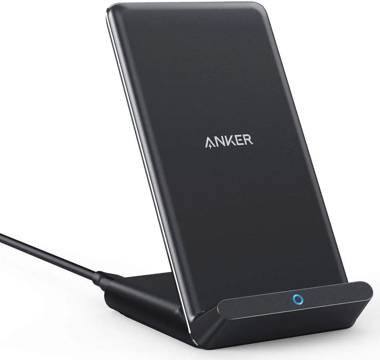 Main image of Anker Wireless Charger, 10W Max PowerWave Stand Upgraded, Qi-Certified, 7.5W for iPhone 11, 11 Pro, 11 Pro Max, XR, Xs Max, XS, X, 8, 8 Plus, 10W for Galaxy S10 S9 S8, Note 10 Note 9 (No AC Adapter)