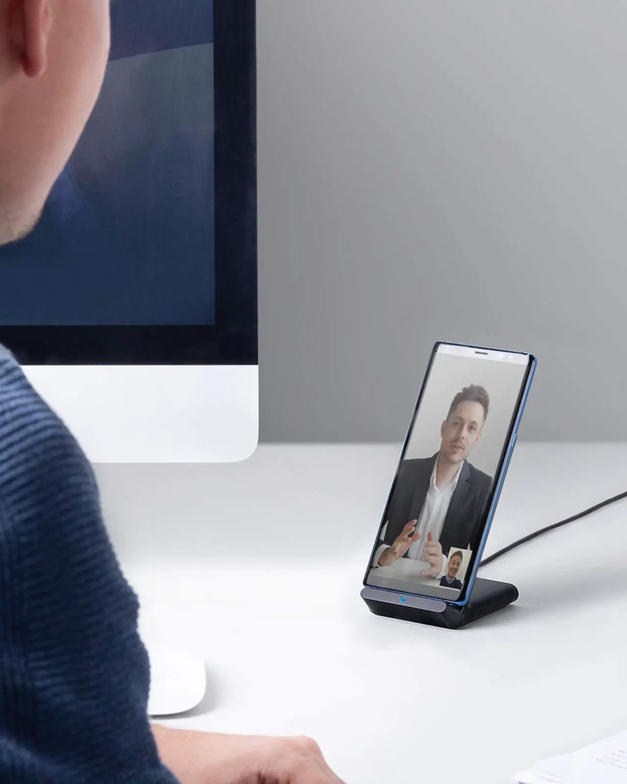Alt view image 7 of 7 - Anker Wireless Charger, 10W Max PowerWave Stand Upgraded, Qi-Certified, 7.5W for iPhone 11, 11 Pro, 11 Pro Max, XR, Xs Max, XS, X, 8, 8 Plus, 10W for Galaxy S10 S9 S8, Note 10 Note 9 (No AC Adapter)