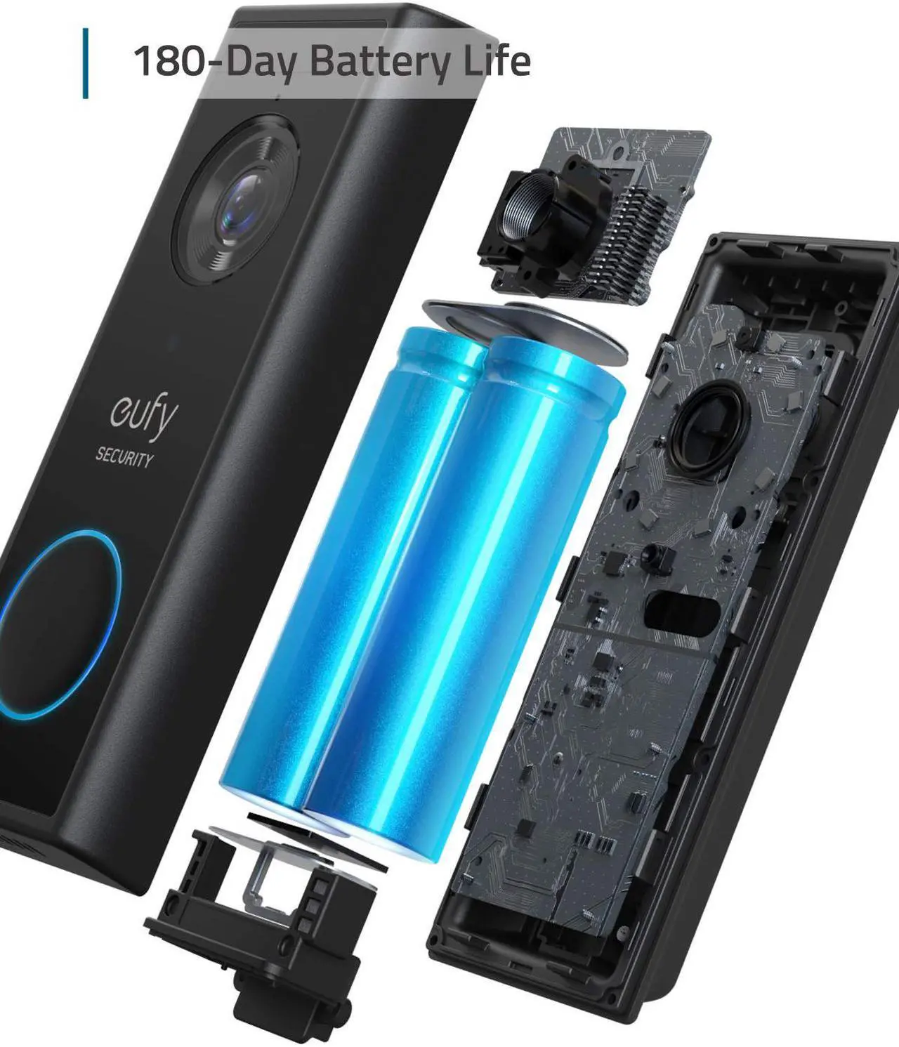 Alt view image 3 of 7 - eufy Security, Wireless Video Doorbell (Battery-Powered) with 2K HD, No Monthly Fee, On-Device AI for Human Detection, 2-Way Audio, Simple Self-Installation