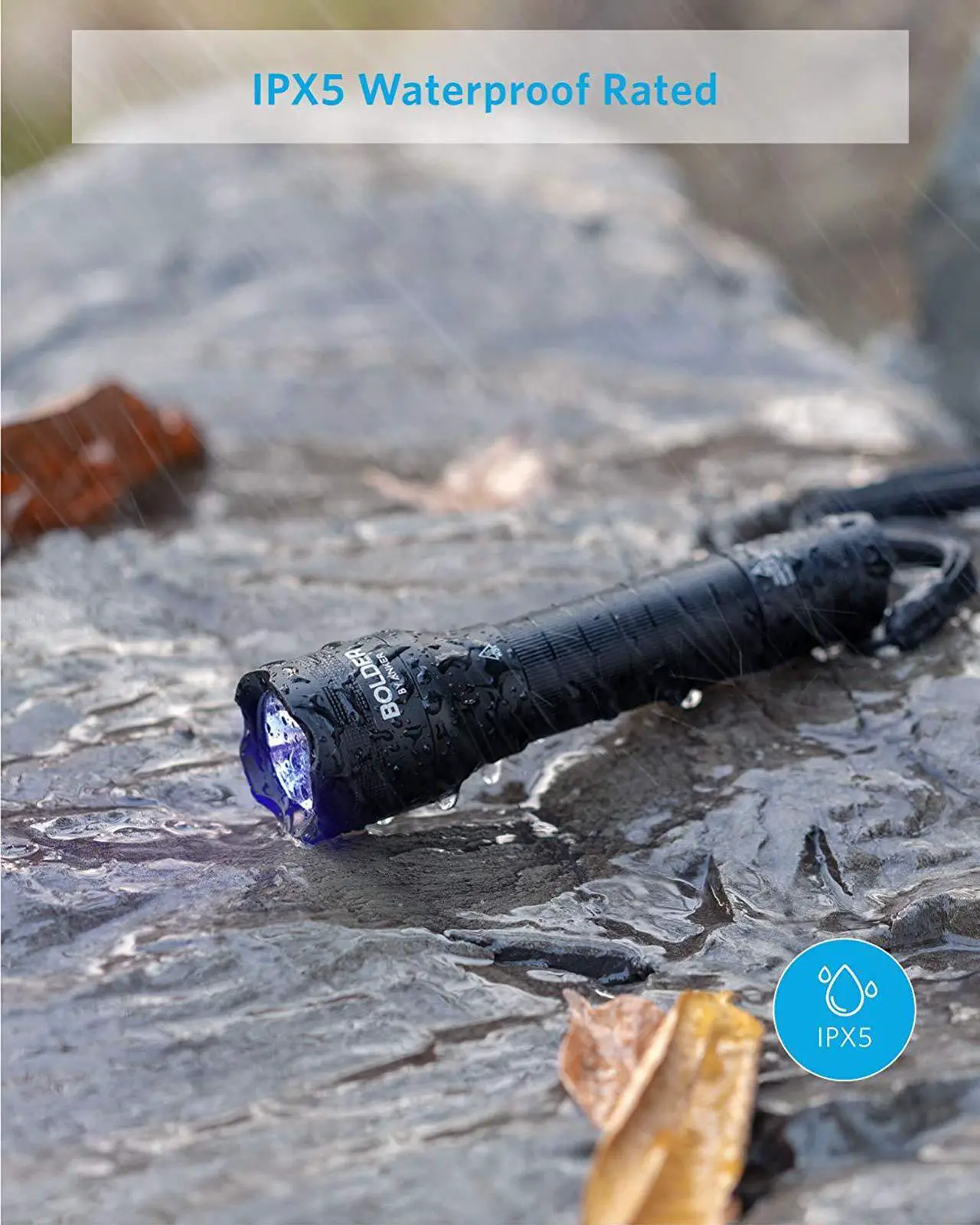Alt view image 6 of 7 - Anker Bolder UV flashlight Rechargeable, 380nm Ultraviolet Blacklight Detector for Dog Urine, Pet Stains and Fluorescence, Pocket-size LED Torch, IPX5 Water Resistant, 18650 Battery Included