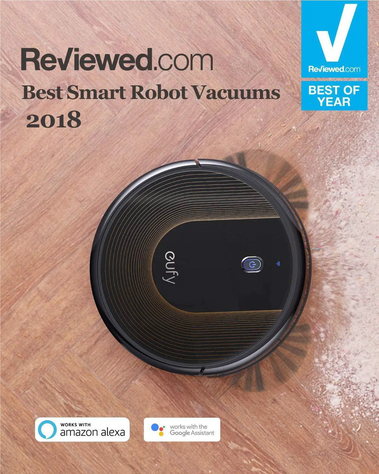 Alt view image 2 of 6 - eufy [BoostIQ] RoboVac 30C, Robot Vacuum Cleaner, Wi-Fi, Super-Thin, 1500Pa Suction, Boundary Strips Included, Quiet, Self-Charging Robotic Vacuum Cleaner
