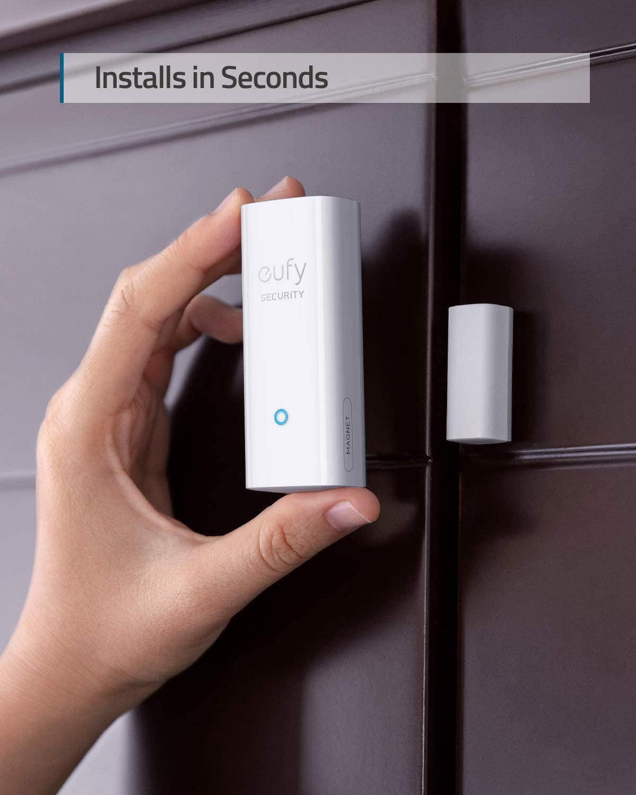 Alt view image 4 of 7 - eufy Security Entry Sensor, Detects Opened and Closed Doors or Windows, Sends Alerts, Triggers Siren, 2-Year Battery Life, Requires eufy Security HomeBase, Links with HomeBase-Connected Devices