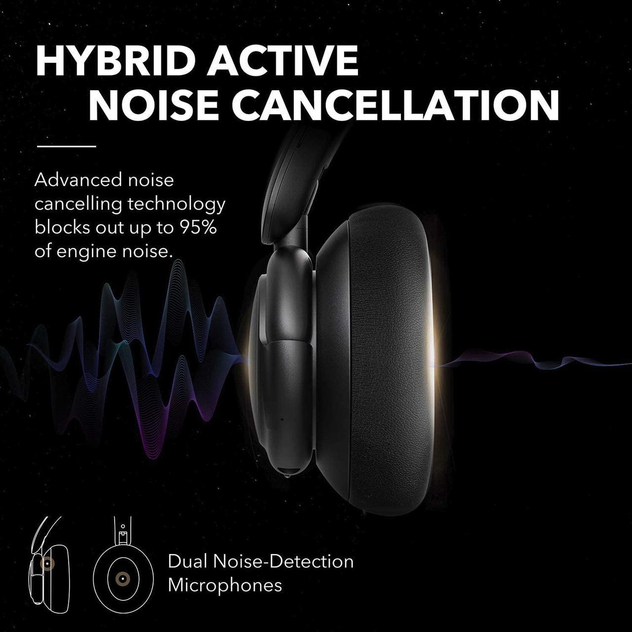 Alt view image 2 of 8 - soundcore by Anker Life Q30 Hybrid Active Noise Cancelling Headphones | Multiple Modes | Hi-Res Sound | 40H Playtime | Clear Calls | Fast Charge | Soft Earcups | Bluetooth | Travel