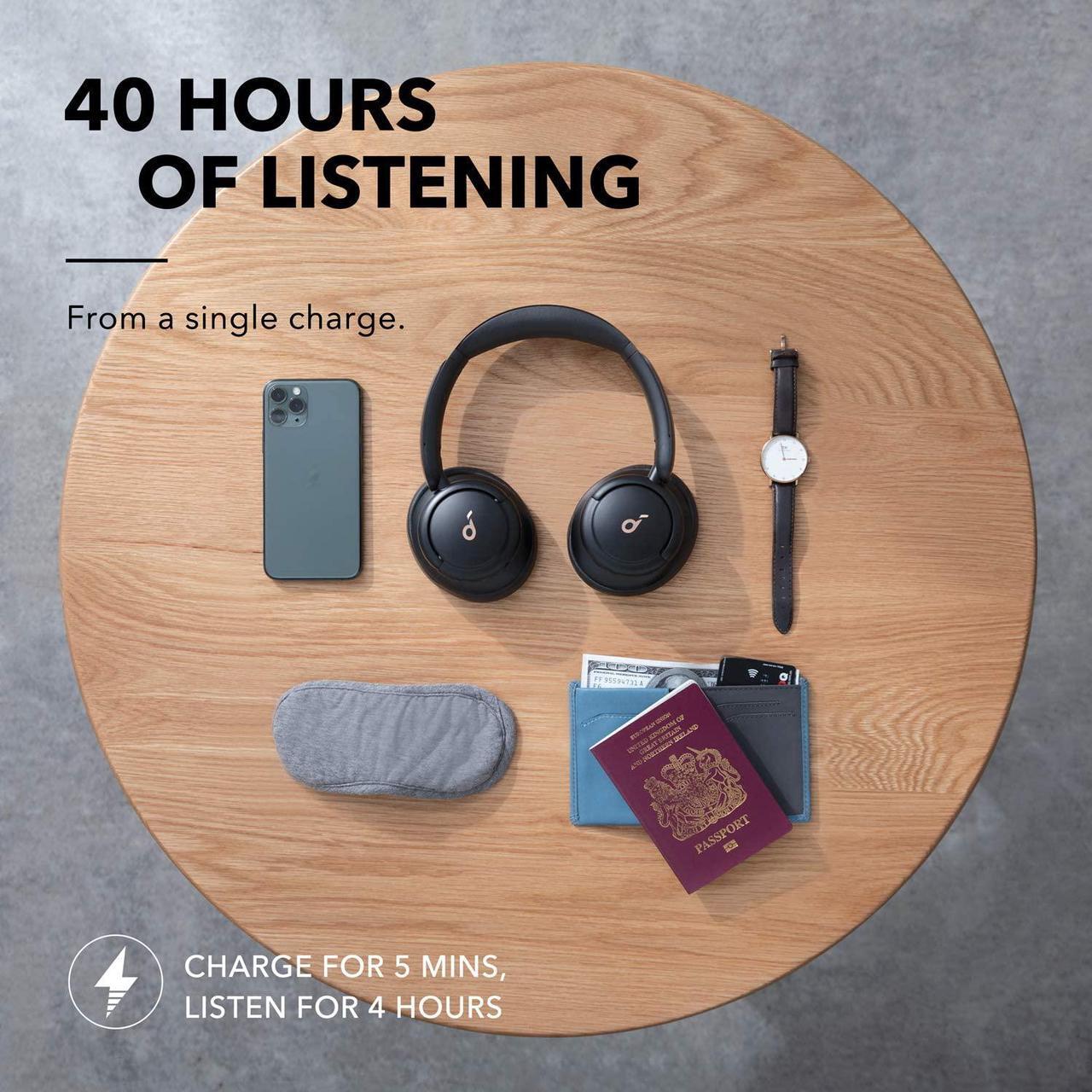 Alt view image 6 of 8 - soundcore by Anker Life Q30 Hybrid Active Noise Cancelling Headphones | Multiple Modes | Hi-Res Sound | 40H Playtime | Clear Calls | Fast Charge | Soft Earcups | Bluetooth | Travel