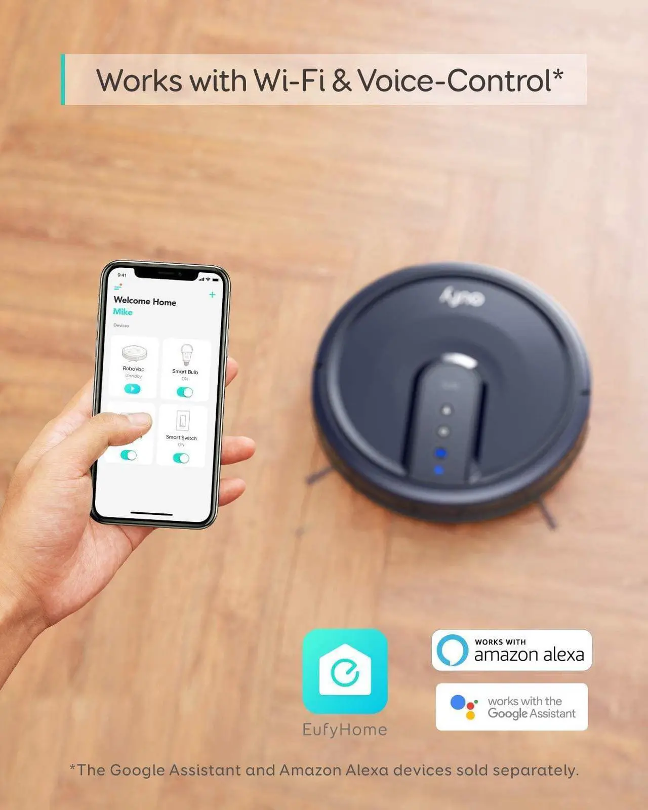 Alt view image 3 of 7 - eufy RoboVac 25C Robot Vacuum Cleaner, 1500Pa Suction, Wi-Fi Connected (Refurbished)