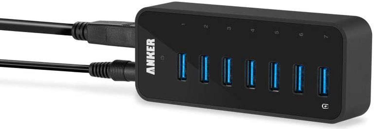 Alt view image 6 of 13 - Anker 7-Port USB 3.0 Data Hub with 36W Power Adapter and BC 1.2 Charging Port for iPhone 7/6s Plus, iPad Air 2, Galaxy S Series, Note Series, Mac, PC, USB Flash Drives and More