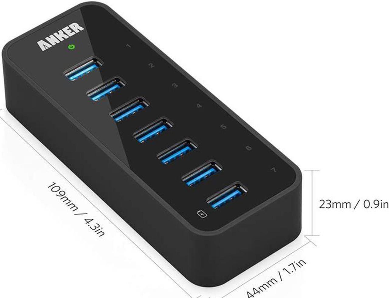 Alt view image 5 of 13 - Anker 7-Port USB 3.0 Data Hub with 36W Power Adapter and BC 1.2 Charging Port for iPhone 7/6s Plus, iPad Air 2, Galaxy S Series, Note Series, Mac, PC, USB Flash Drives and More