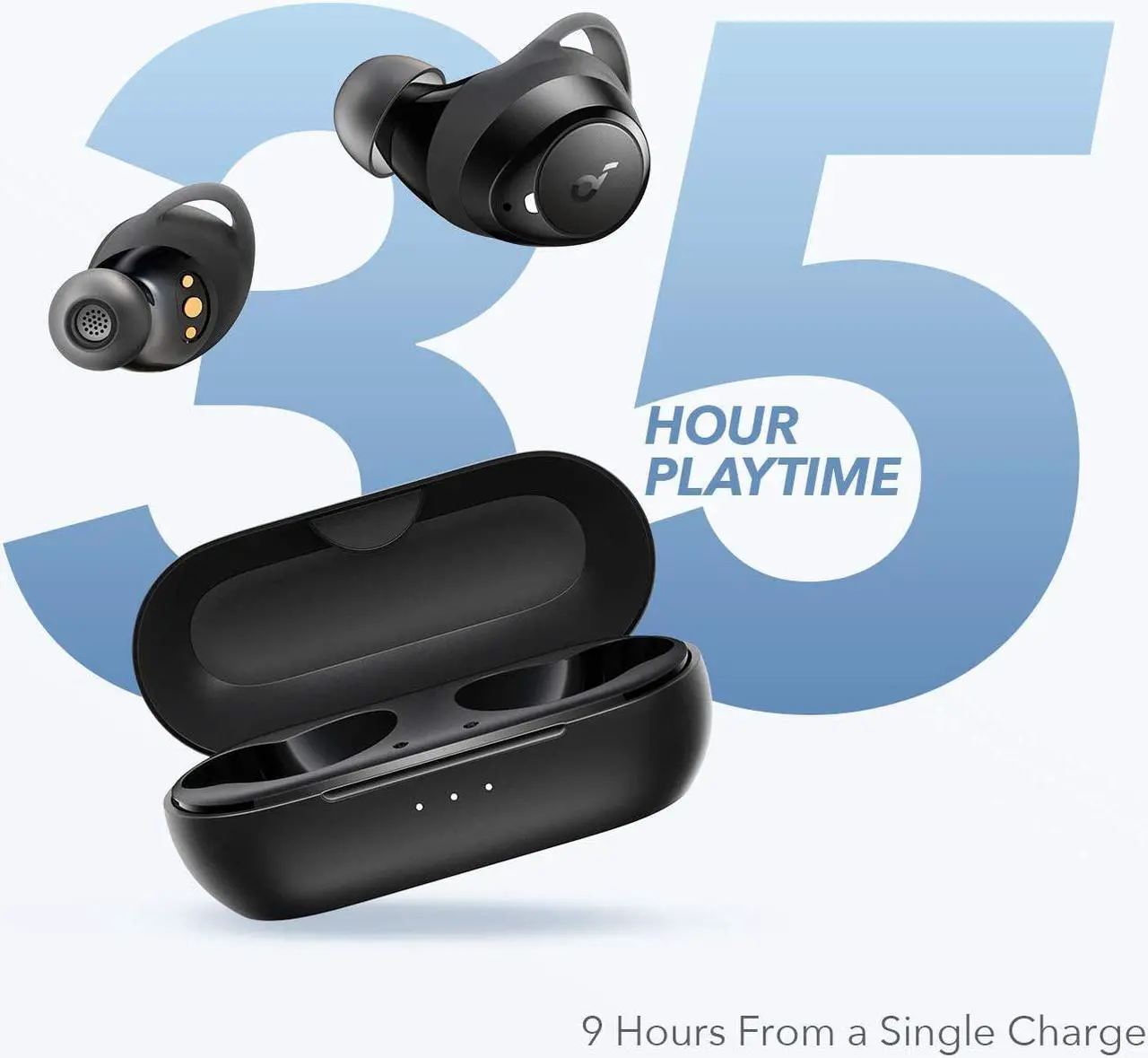 Alt view image 3 of 7 - Soundcore by Anker Life A1 True Wireless Earbuds, Powerful Customized Sound, 35H Playtime, Wireless Charging, USB-C Fast Charge, IPX7 Waterproof, Button Control, Bluetooth Earbuds, Commute, Sports