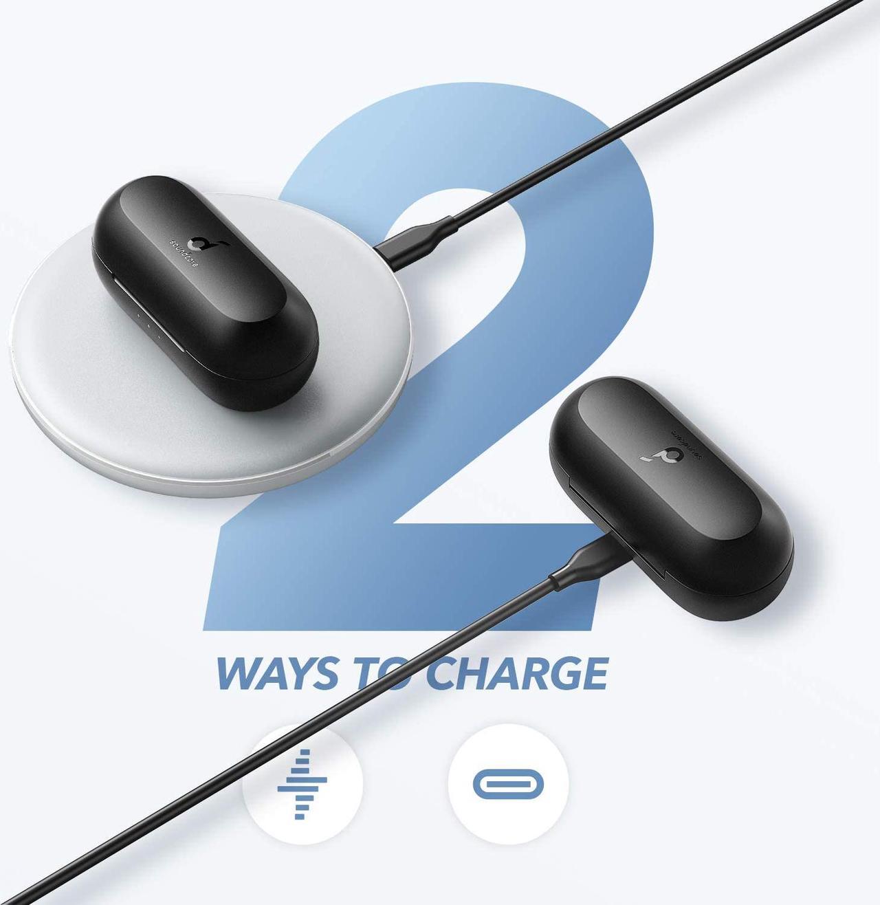 Alt view image 6 of 7 - Soundcore by Anker Life A1 True Wireless Earbuds, Powerful Customized Sound, 35H Playtime, Wireless Charging, USB-C Fast Charge, IPX7 Waterproof, Button Control, Bluetooth Earbuds, Commute, Sports