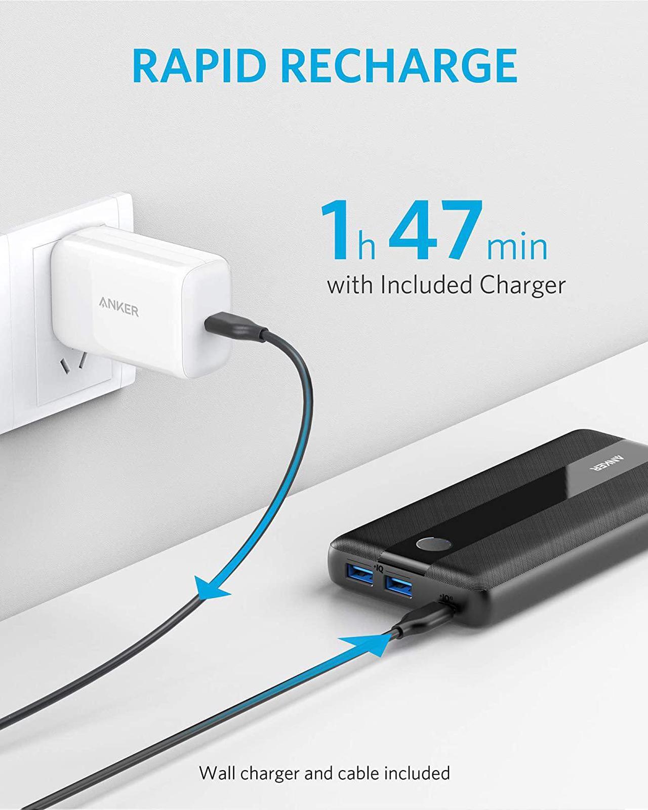 Alt view image 7 of 7 - Anker PowerCore III Elite 19200 60W Portable Charger with 65W PD Charger, PIQ 3.0 Power Bank Bundle for USB C MacBook Air/Pro/Dell XPS, iPad Pro, iPhone 12/11/mini/Pro and More