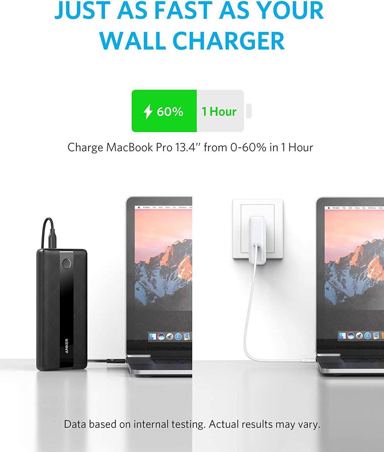 Alt view image 3 of 7 - Anker PowerCore III Elite 19200 60W Portable Charger with 65W PD Charger, PIQ 3.0 Power Bank Bundle for USB C MacBook Air/Pro/Dell XPS, iPad Pro, iPhone 12/11/mini/Pro and More