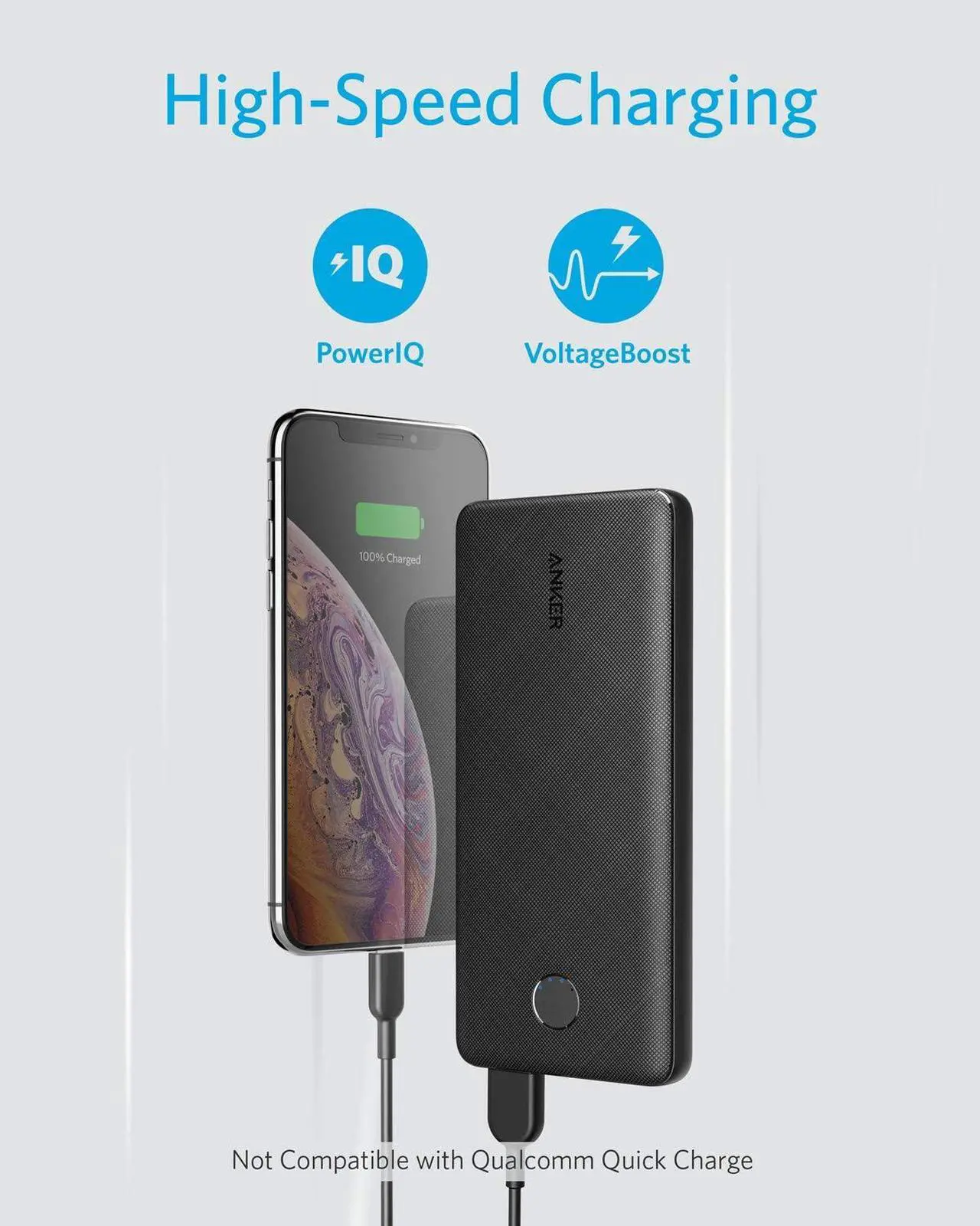 Alt view image 3 of 7 - Anker PowerCore Slim 10000, Ultra Slim Portable Charger, Ultra-Compact 10000mAh External Battery, High-Speed PowerIQ and VoltageBoost Charging Technology Power Bank for iPhone, Samsung Galaxy and More