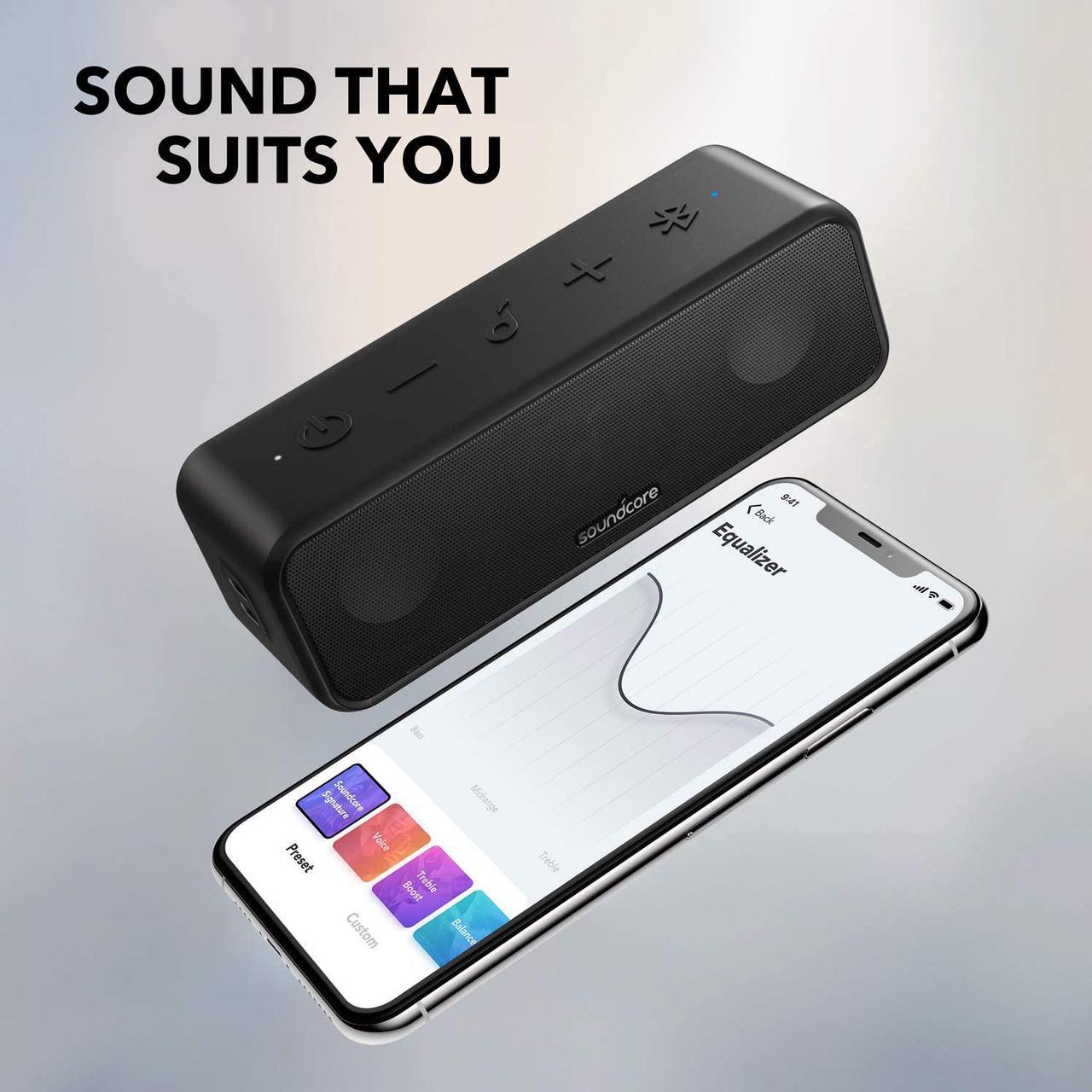 Alt view image 6 of 7 - Soundcore 3 Bluetooth Speaker with Stereo Sound, Pure Titanium Diaphragm Drivers, PartyCast Technology, BassUp, 24H Playtime, IPX7 Waterproof, App for Custom EQs, Use at Home, Outdoors, Beach, Park