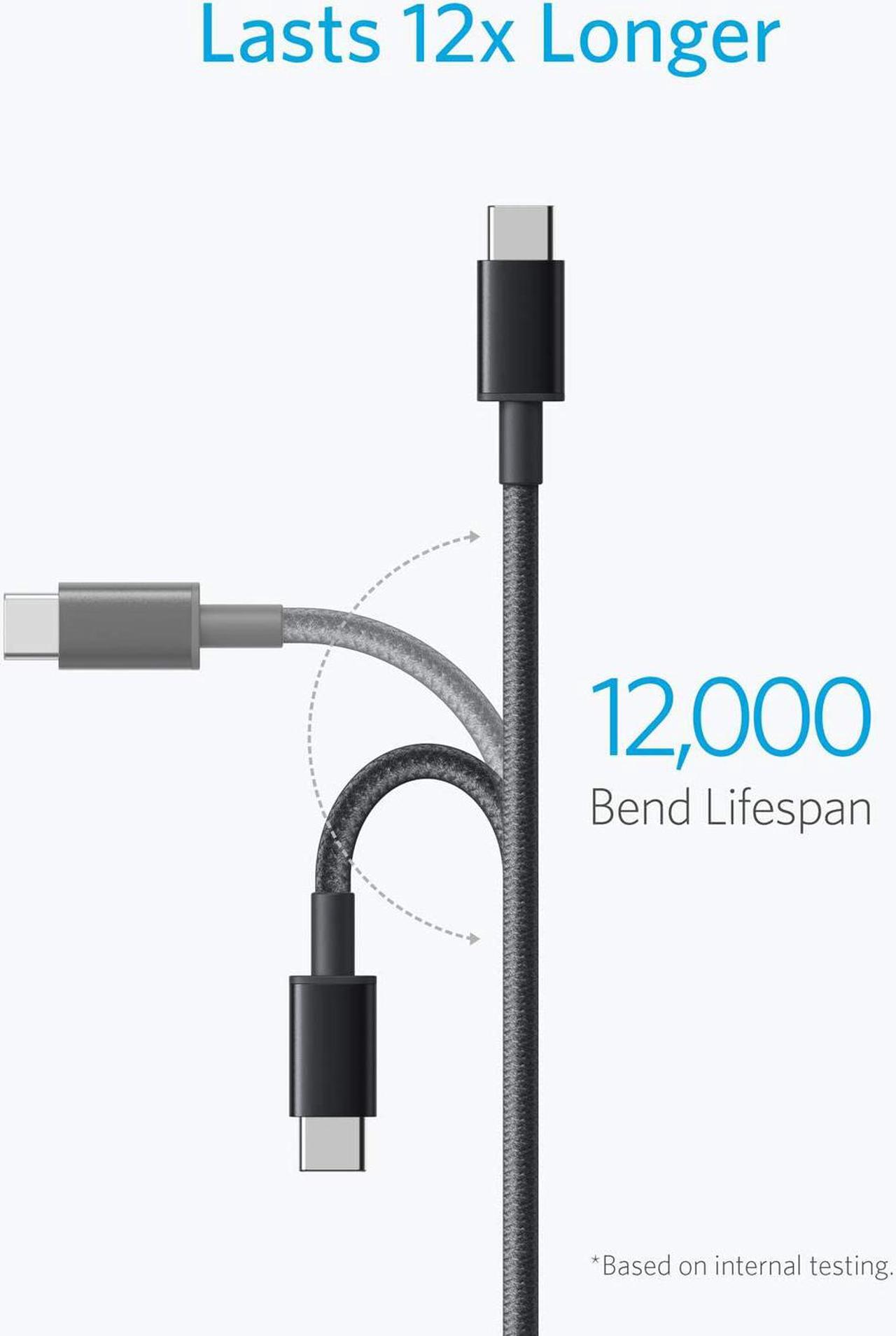 Alt view image 4 of 7 - USB Type C Cable, Anker [2-Pack 3Ft] Premium Nylon USB-C to USB-A Fast Charging Type C Cable, for Samsung Galaxy S10 / S9 / S8 / Note 8, LG V20 / G5 / G6 and More