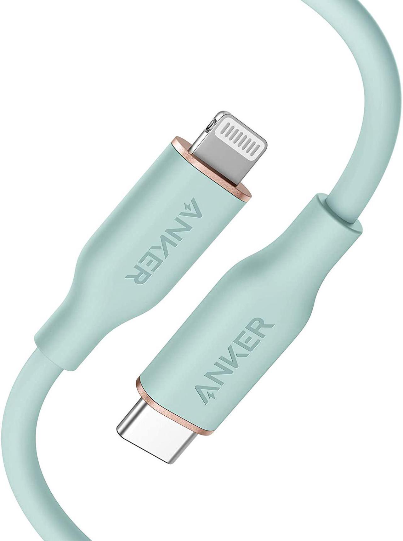 Anker Powerline III Flow, USB C to Lightning Cable for iPhone 12 Pro Max / 12/11 / X/XS/XR / 8 Plus, AirPods, (3 ft) [MFi Certified] Supports Power Delivery, Silica Gel