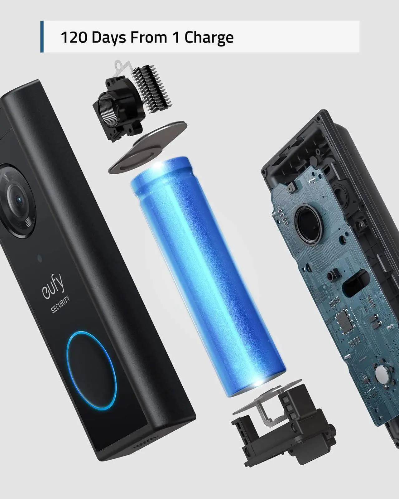 Alt view image 3 of 6 - eufy Security, Wi-Fi Video Doorbell Kit, 1080p-Grade Resolution, 120-day Battery, No Monthly Fees, Human Detection, 2-Way Audio, Free Wireless Chime