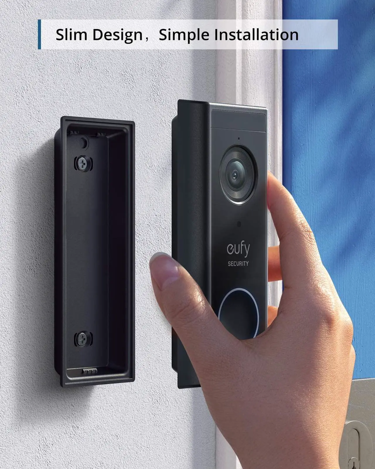 Alt view image 6 of 6 - eufy Security, Wi-Fi Video Doorbell Kit, 1080p-Grade Resolution, 120-day Battery, No Monthly Fees, Human Detection, 2-Way Audio, Free Wireless Chime
