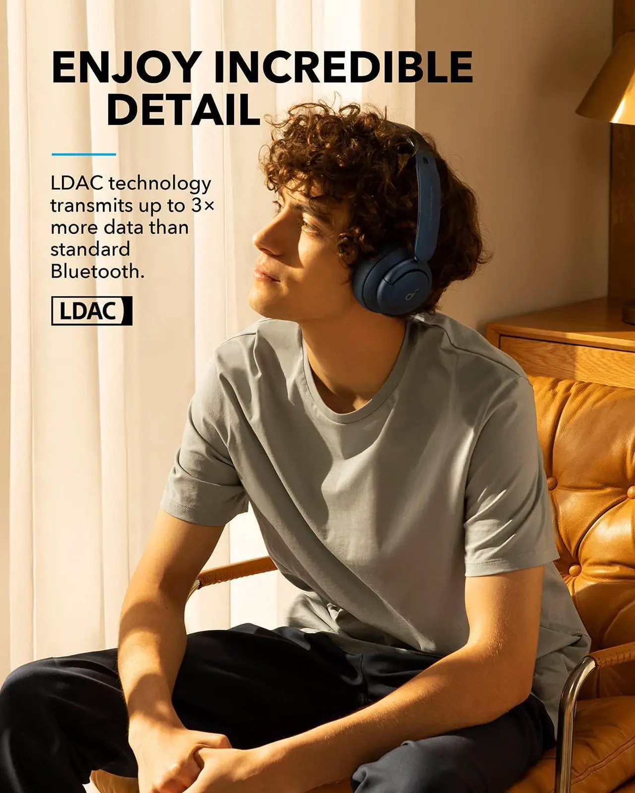 Alt view image 2 of 8 - Soundcore by Anker Life Q35 Multi Mode Active Noise Cancelling Headphones, Bluetooth Headphones with LDAC for Hi Res Wireless Audio, 40H Playtime, Comfortable Fit, Clear Calls, for Home, Work, Travel