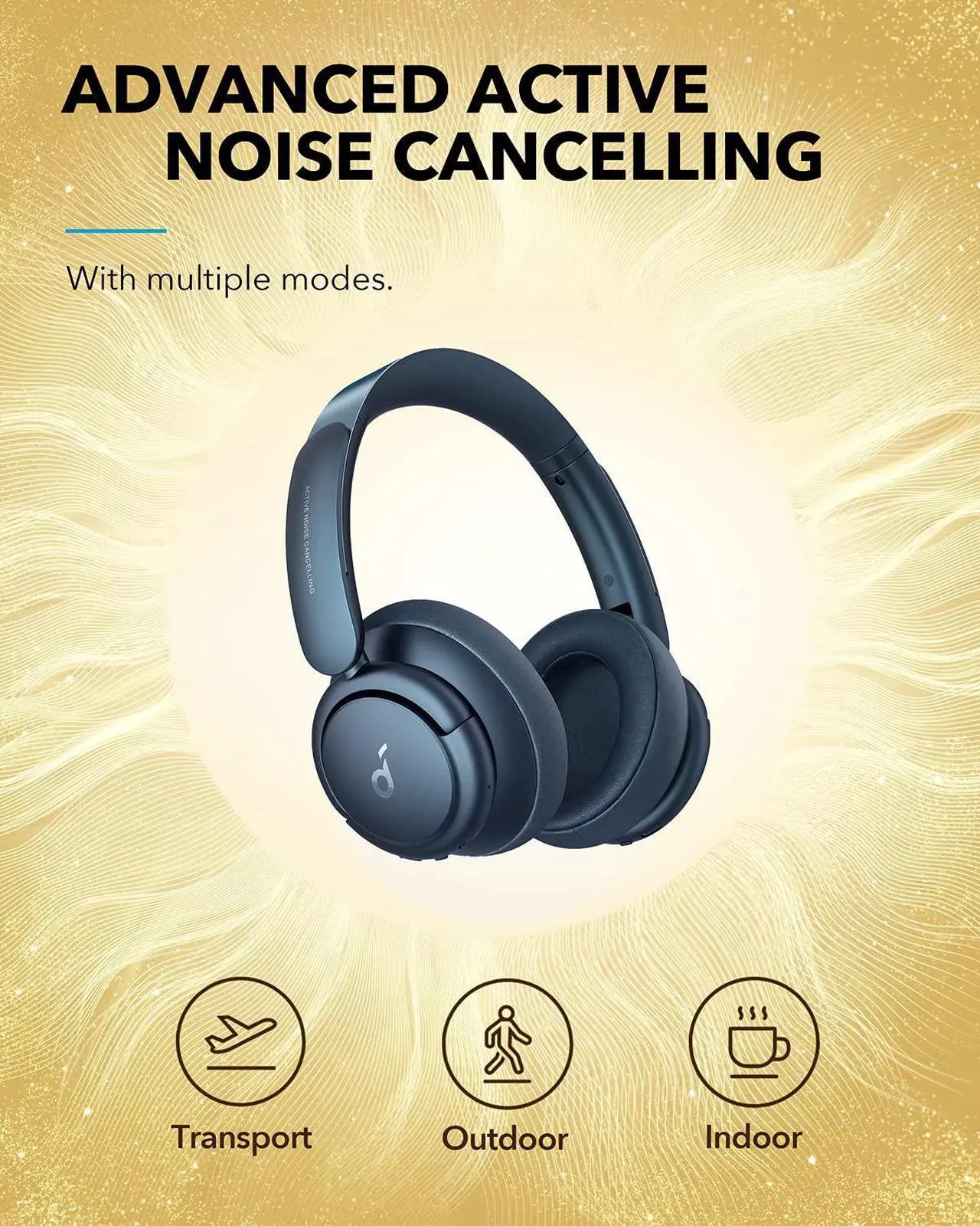 Alt view image 4 of 8 - Soundcore by Anker Life Q35 Multi Mode Active Noise Cancelling Headphones, Bluetooth Headphones with LDAC for Hi Res Wireless Audio, 40H Playtime, Comfortable Fit, Clear Calls, for Home, Work, Travel