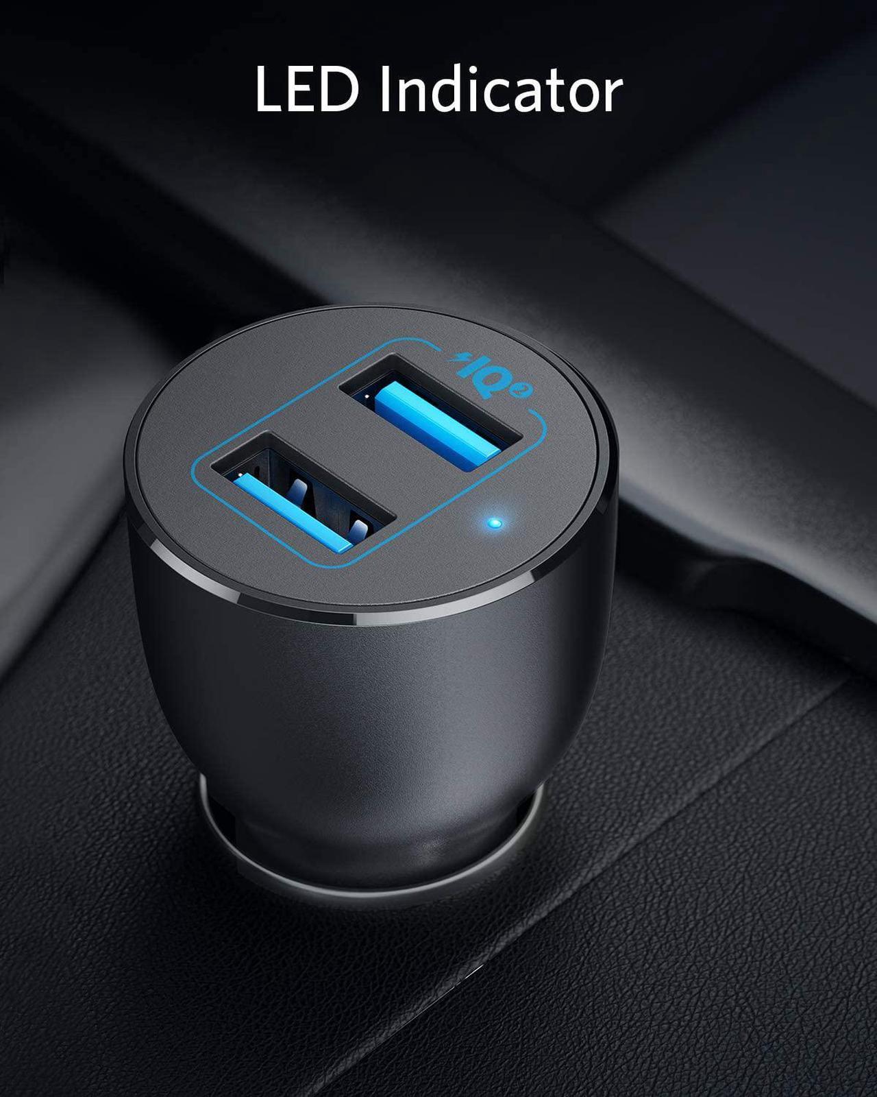 Alt view image 7 of 7 - Anker Car Charger, 36W Metal Dual USB Car Charger Adapter, PowerDrive III 2-Port 36W Alloy for Galaxy S20/ S20+/ S10/ S10e/ S10+, iPhone 11/11 Pro/ 11 Pro Max/XR, iPad Pro, and More