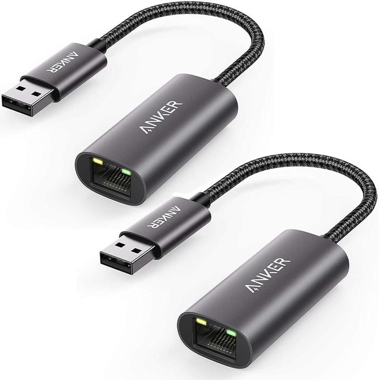Main image of Anker USB 3.0 to Ethernet Adapter, 2Pack, PowerExpand USB 3.0 to Gigabit Ethernet Adapter, Aluminum Portable USB-A Adapter Compatible for MacBook Pro 2015, MacBook Air 2017, and More