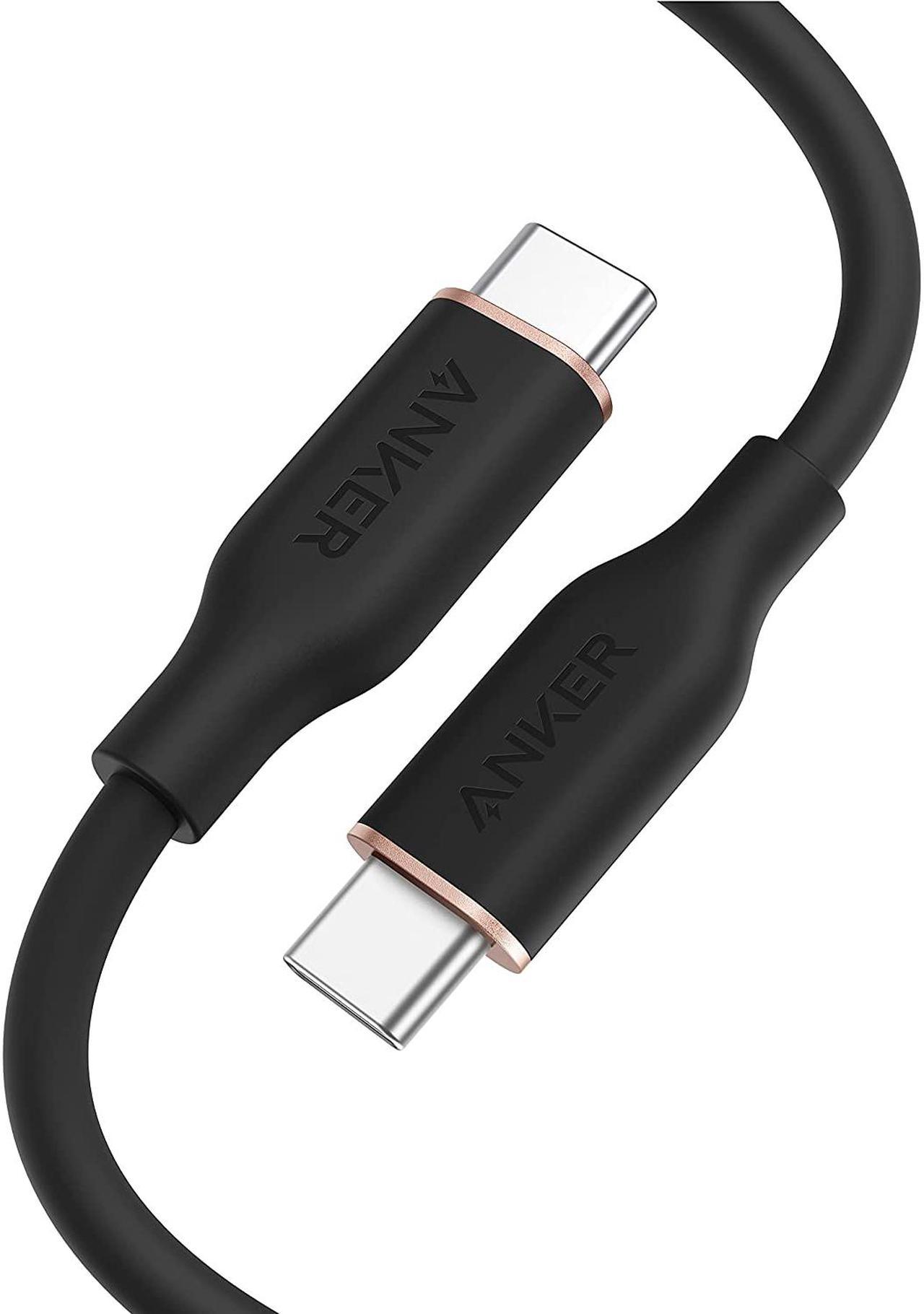 Anker Powerline III Flow, USB C to USB C Cable 100W 3ft, Type C Charging Cable Fast Charge for MacBook Pro 2020, iPad Pro, iPad Air, Galaxy S20, Pixel, Switch, LG, and More(Midnight Black)