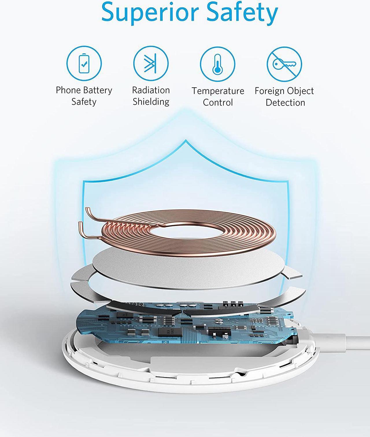 Alt view image 5 of 7 - Anker Magnetic Wireless Charger with 20W USB-C Charger Bundle, 5 ft Built-in USB-C Cable, PowerWave Magnetic Pad Lite Only for iPhone 12/12 Pro / 12 Pro Max / 12 Mini