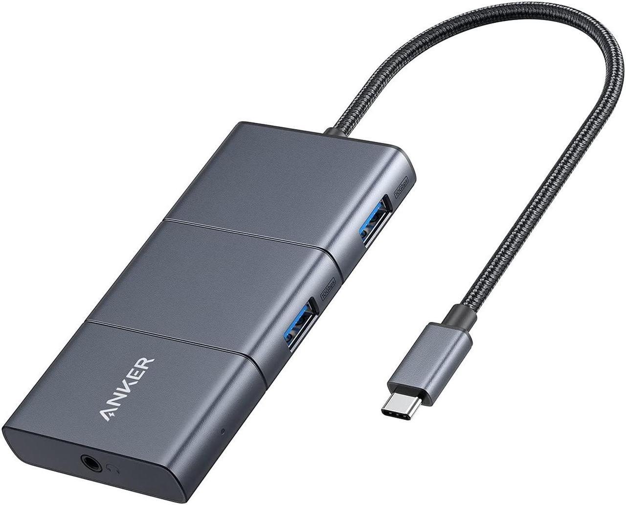 Anker USB C Hub, PowerExpand 6-in-1 USB-C Adapter, with 4K@60Hz HDMI, 100W Power Delivery, 10 Gbps USB C and 2 USB A Ports, SD Card Reader and 3.5mm Audio, for MacBook Air, MacBook Pro, XPS, and More