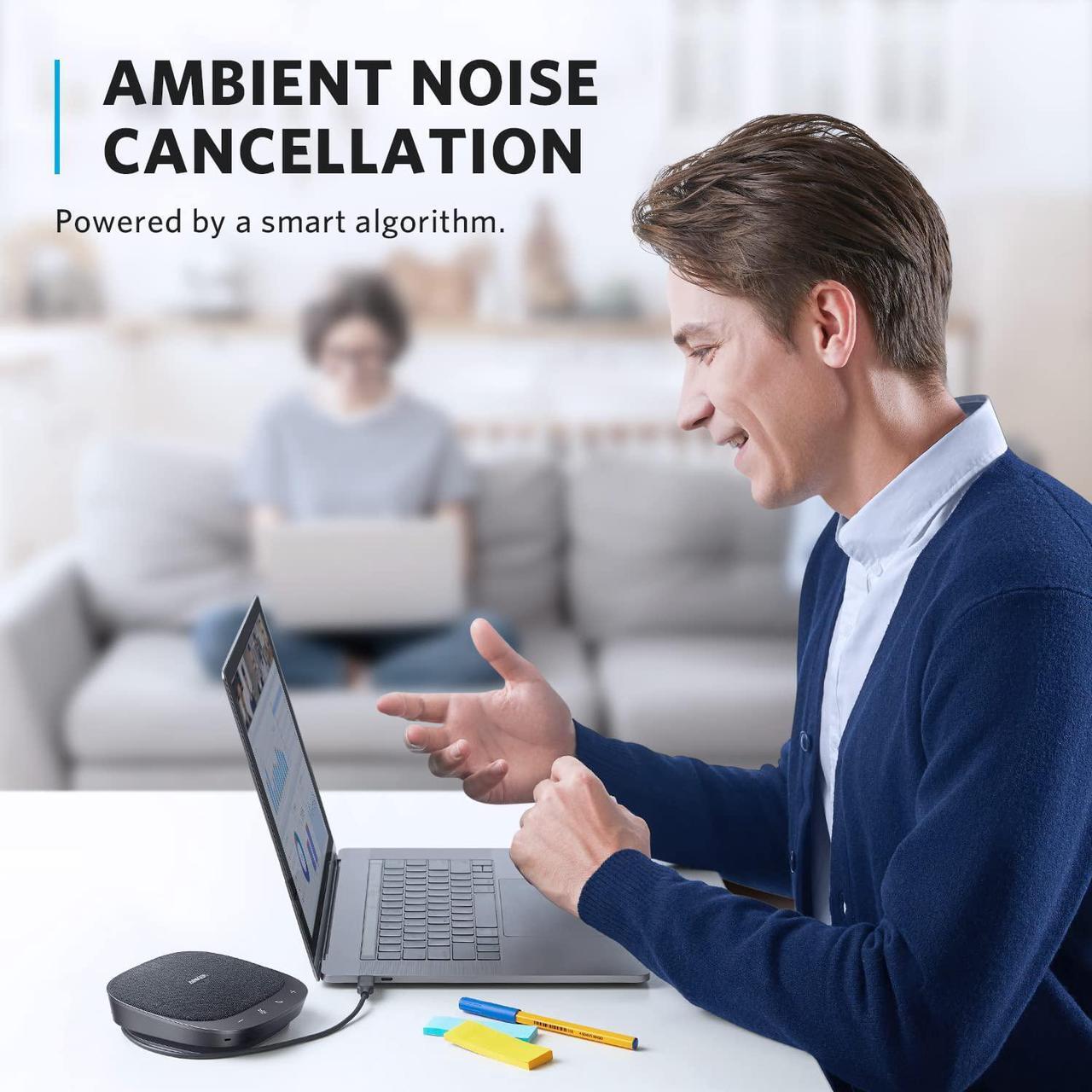 Alt view image 2 of 7 - Anker PowerConf S330 USB Speakerphone, Conference Microphone for Home Office, Smart Voice Enhancement, Plug and Play, 360° Voice Coverage via 4 Microphones, and Powerful Sound