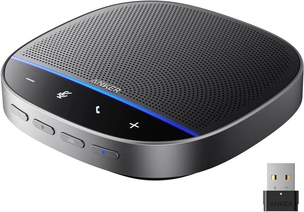 Anker PowerConf S500 Speakerphone with Zoom Rooms Certification, USB-C Conference Speaker, Bluetooth Speakerphone for Conference Room, Conference Microphone with Premium Voice Pickup