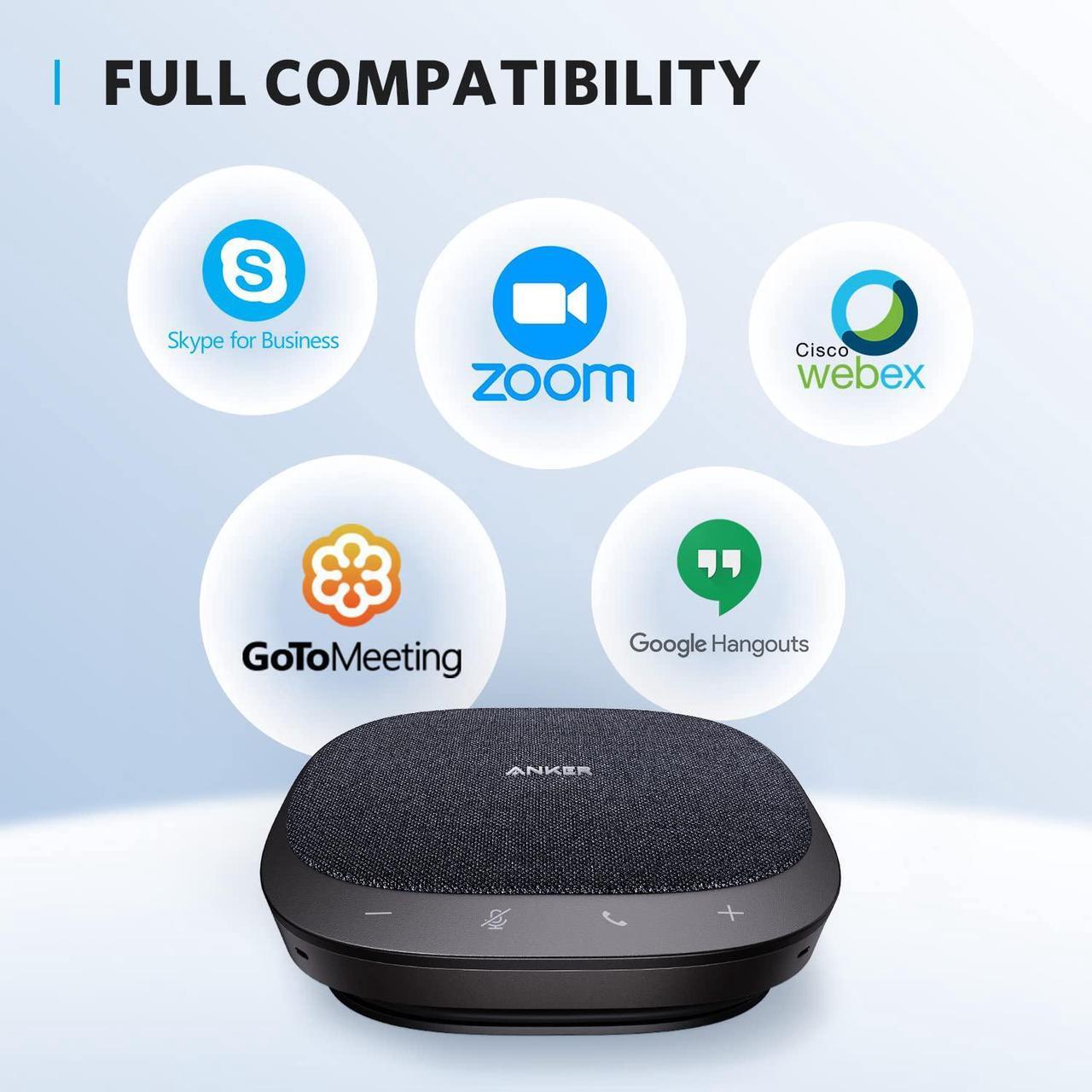 Alt view image 6 of 7 - Anker PowerConf S330 USB Speakerphone, Conference Microphone for Home Office, Smart Voice Enhancement, Plug and Play, 360° Voice Coverage via 4 Microphones, and Powerful Sound