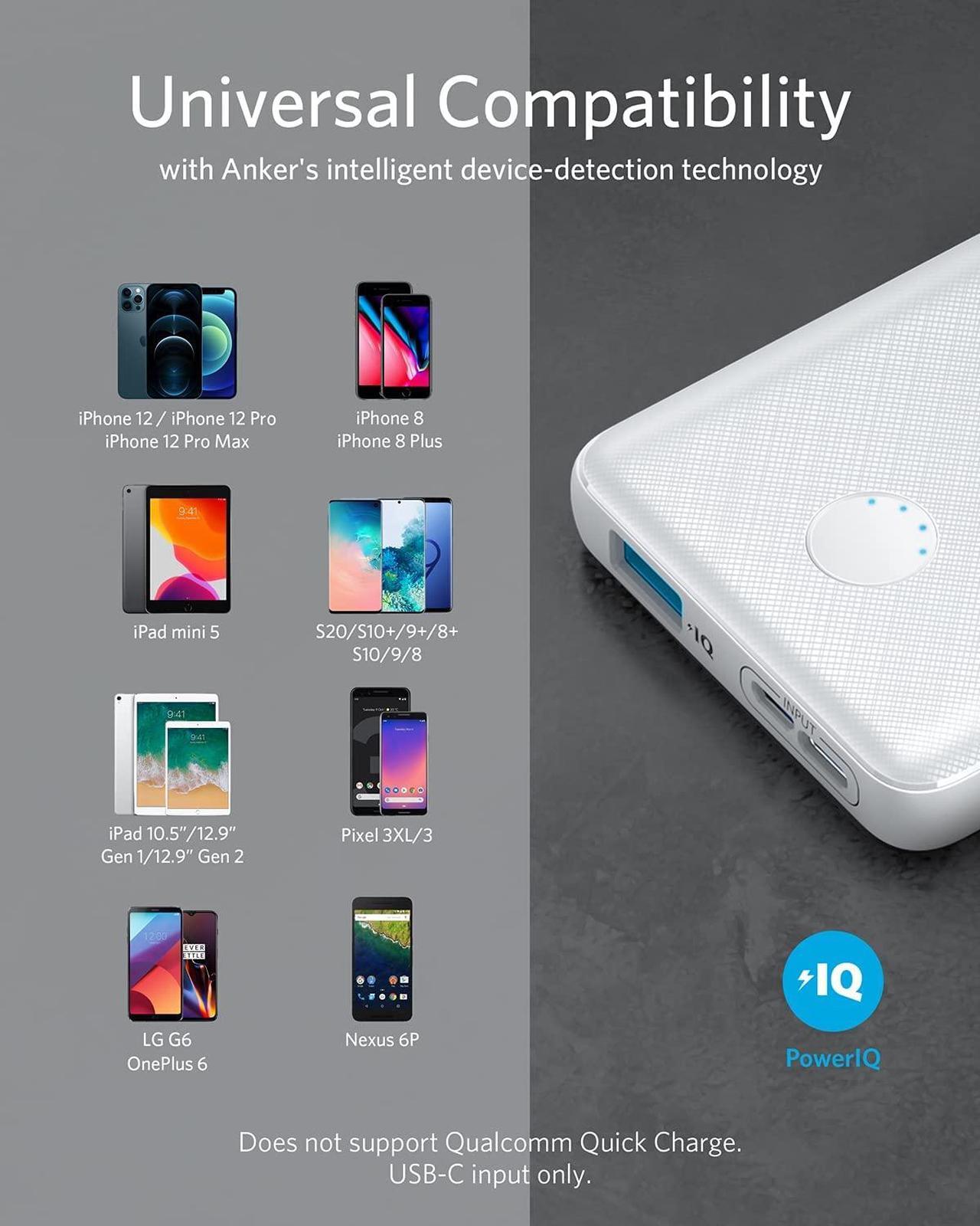 Alt view image 6 of 7 - Anker PowerCore Slim 10000, Ultra Slim Portable Charger, Ultra-Compact 10000mAh External Battery, High-Speed PowerIQ and VoltageBoost Charging Technology Power Bank for iPhone, Samsung Galaxy and More
