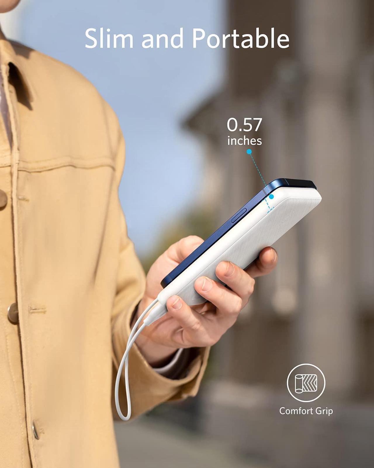 Alt view image 7 of 7 - Anker PowerCore Slim 10000, Ultra Slim Portable Charger, Ultra-Compact 10000mAh External Battery, High-Speed PowerIQ and VoltageBoost Charging Technology Power Bank for iPhone, Samsung Galaxy and More