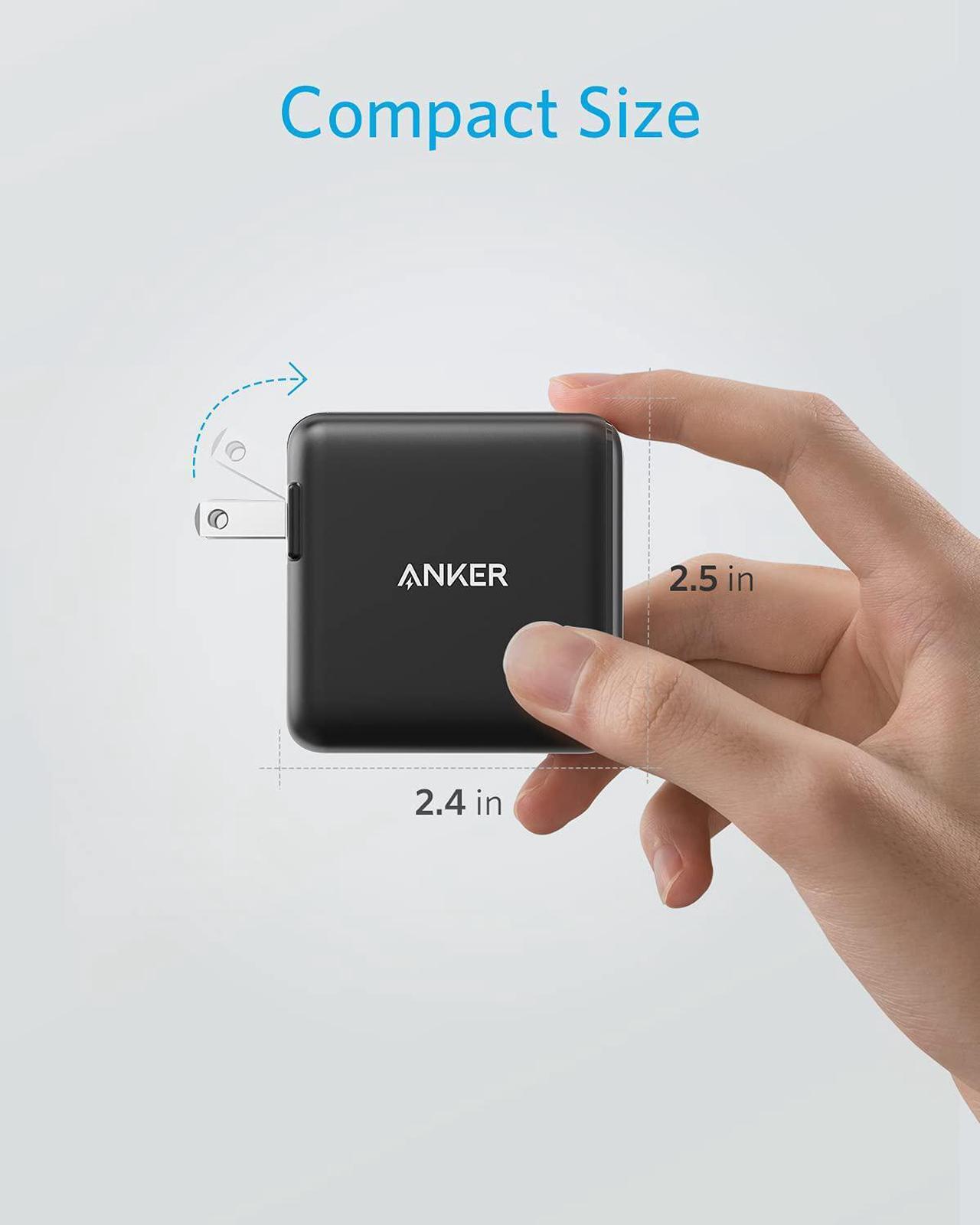 Alt view image 5 of 7 - USB C Charger, Anker 32W 2 Port Charger with 20W USB C Power Adapter, PowerPort PD 2 with Foldable Plug for iPad/iPad Mini, for iPhone 13/13 Mini/13 Pro/13 Pro Max/12/11, Pixel, Galaxy, and More