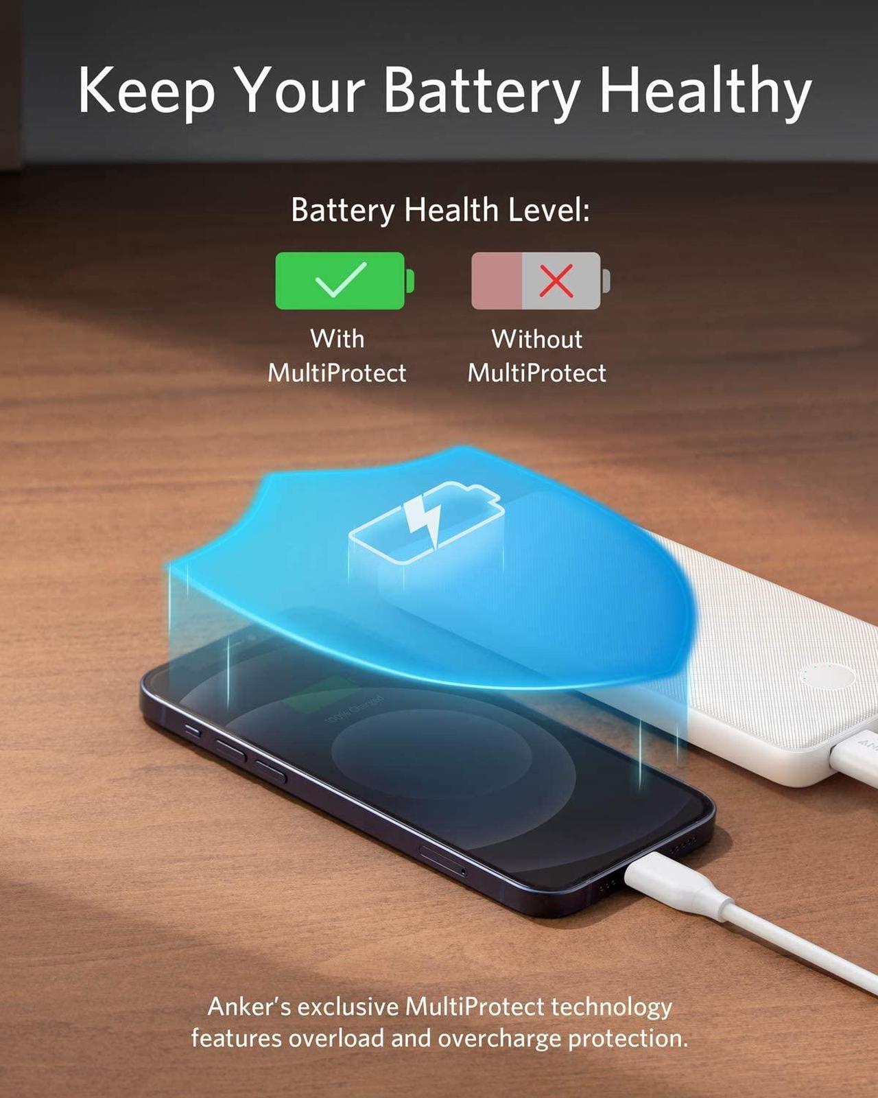 Alt view image 4 of 7 - Anker PowerCore Slim 10000, Ultra Slim Portable Charger, Ultra-Compact 10000mAh External Battery, High-Speed PowerIQ and VoltageBoost Charging Technology Power Bank for iPhone, Samsung Galaxy and More