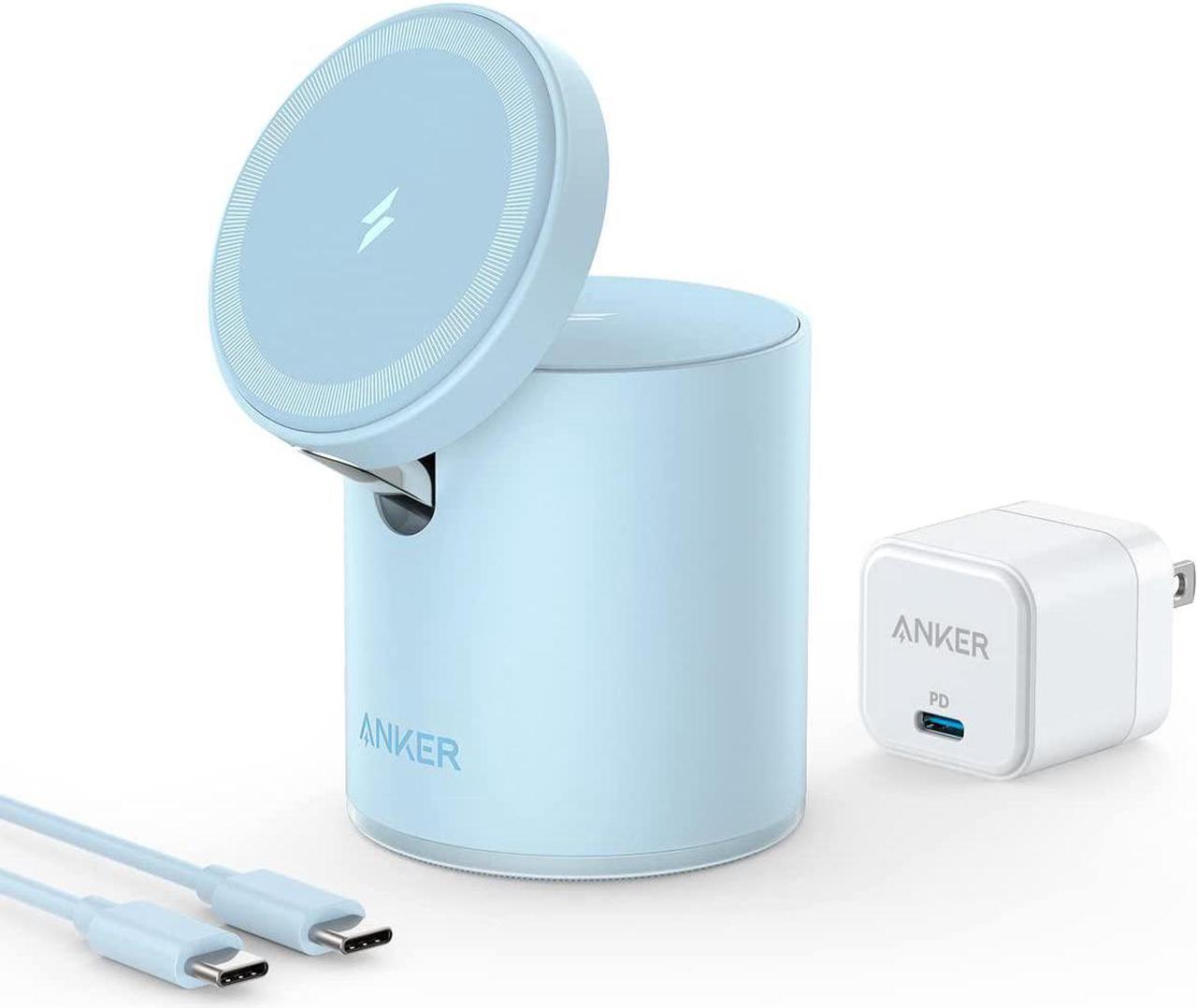 Main image of Anker 623 Magnetic Wireless Charger (MagGo), 2-in-1 Wireless Charging Station with 20W USB-C Charger, for iPhone 13/12 Series, AirPods Pro (Blue)