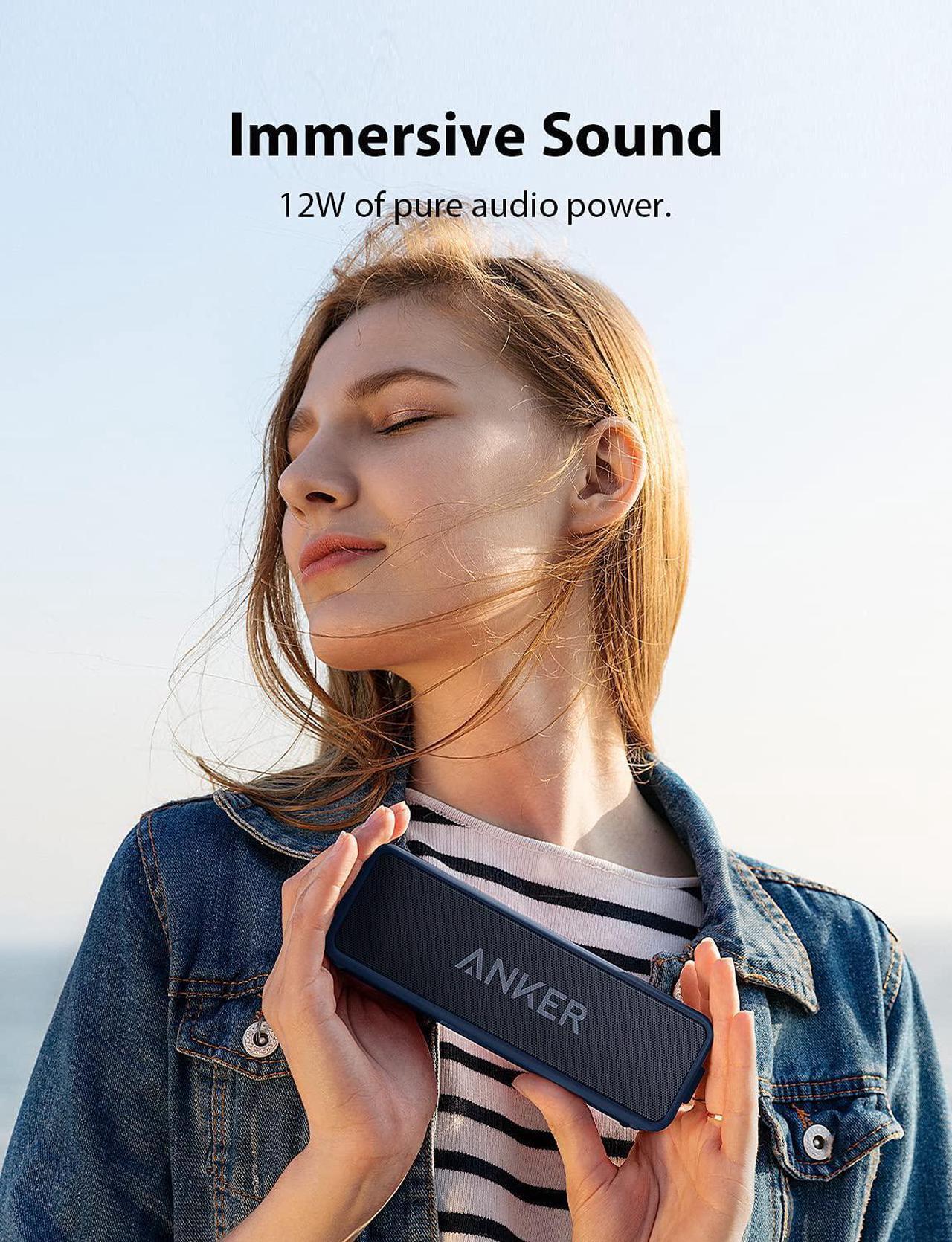 Alt view image 3 of 6 - [Upgraded] Anker Soundcore 2 Portable Bluetooth Speaker with 12W Stereo Sound, Bluetooth 5, Bassup, IPX7 Waterproof, 24-Hour Playtime, Wireless Stereo Pairing, Speaker for Home, Outdoors, Travel