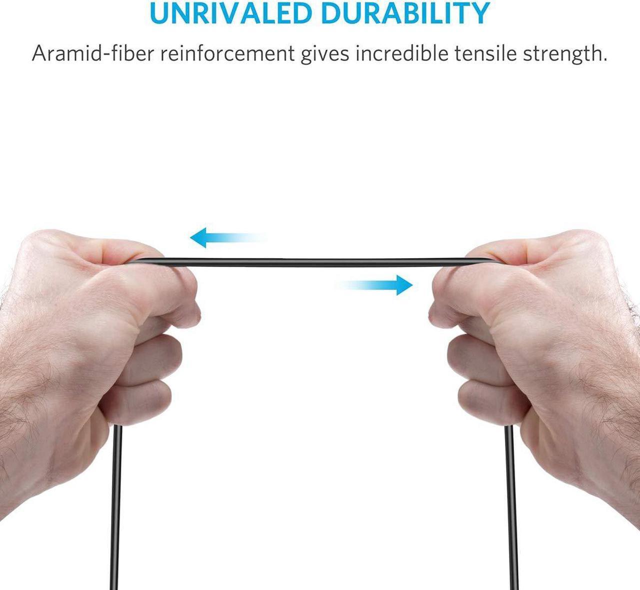 Alt view image 4 of 6 - Anker 3.5mm Premium Auxiliary Audio Cable (4ft / 1.2m) AUX Cable for Headphones, iPods, iPhones, iPads, Home / Car Stereos and More (Black)