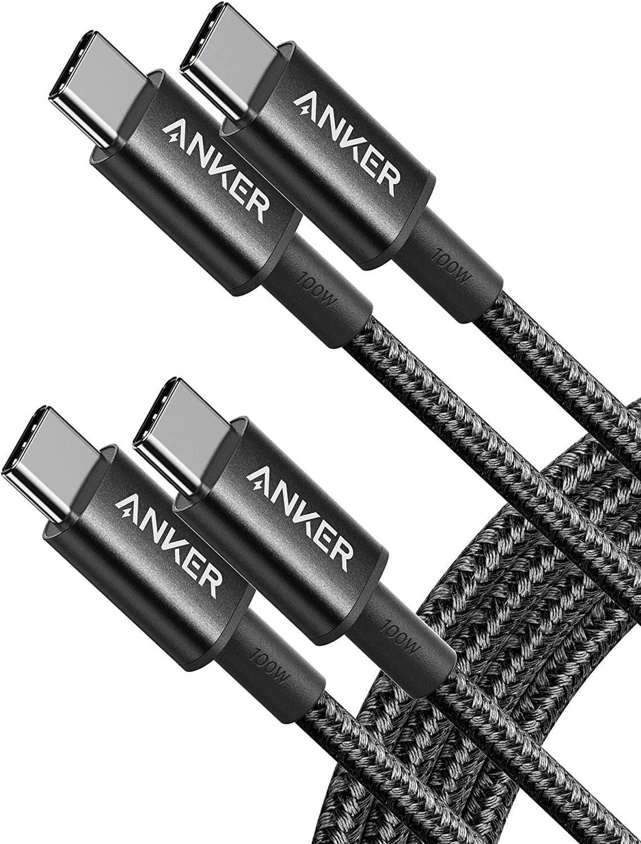 Main image of Anker 333 USB C to USB C Cable (6ft 100W, 2-Pack), USB 2.0 Type C Charging Cable Fast Charge for MacBook Pro 2020, iPad Pro 2020, iPad Air 4, Samsung Galaxy S21, Pixel, Switch, LG, and More (Black)