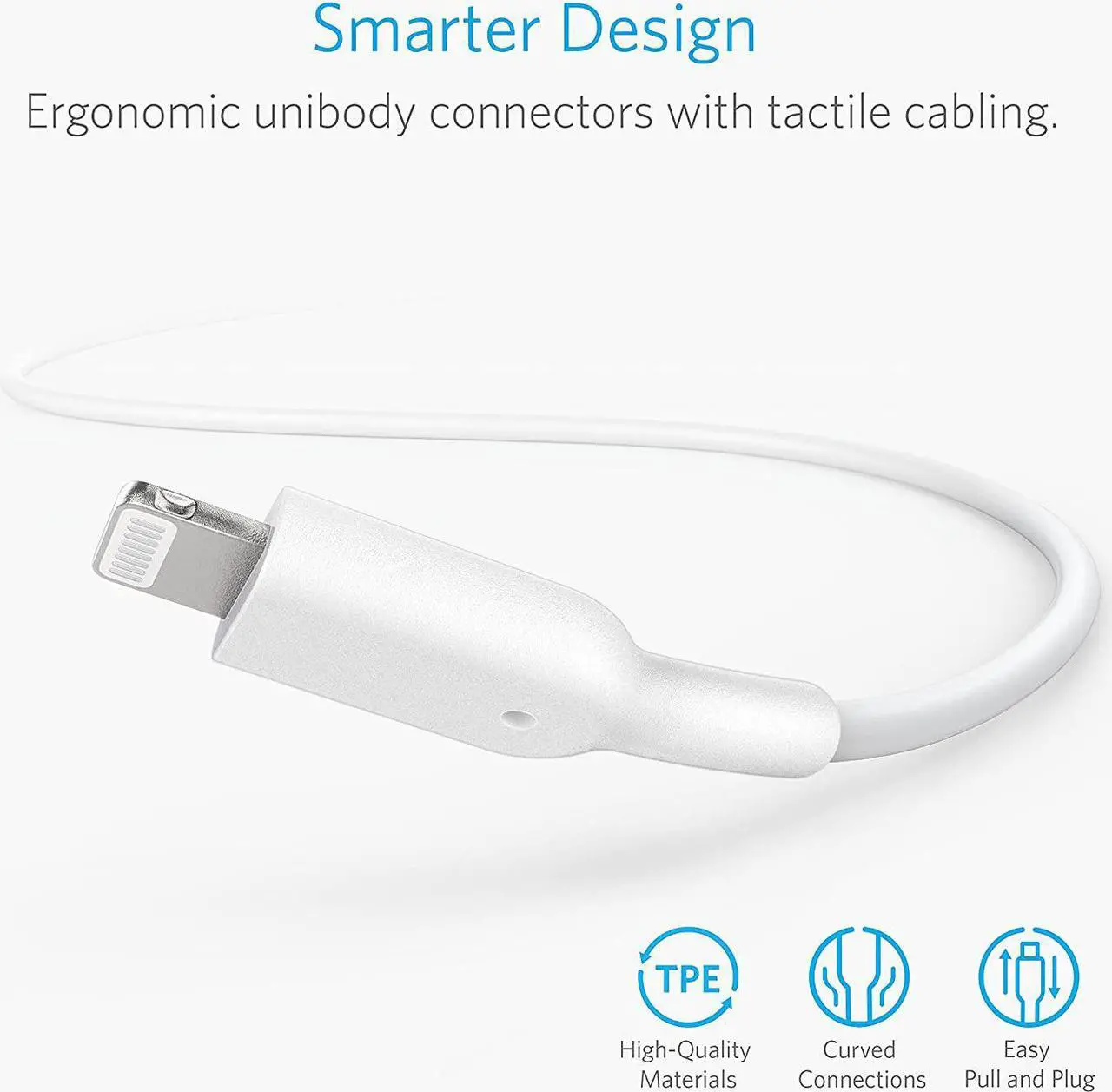 Alt view image 5 of 7 - Anker iPhone Charger Cable, Powerline II Lightning Cable (10ft), Durable Cable, MFi Certified for iPhone X / 8/8 Plus /7/7 Plus / 6/6 Plus / 5s (White), iPad 8, and More