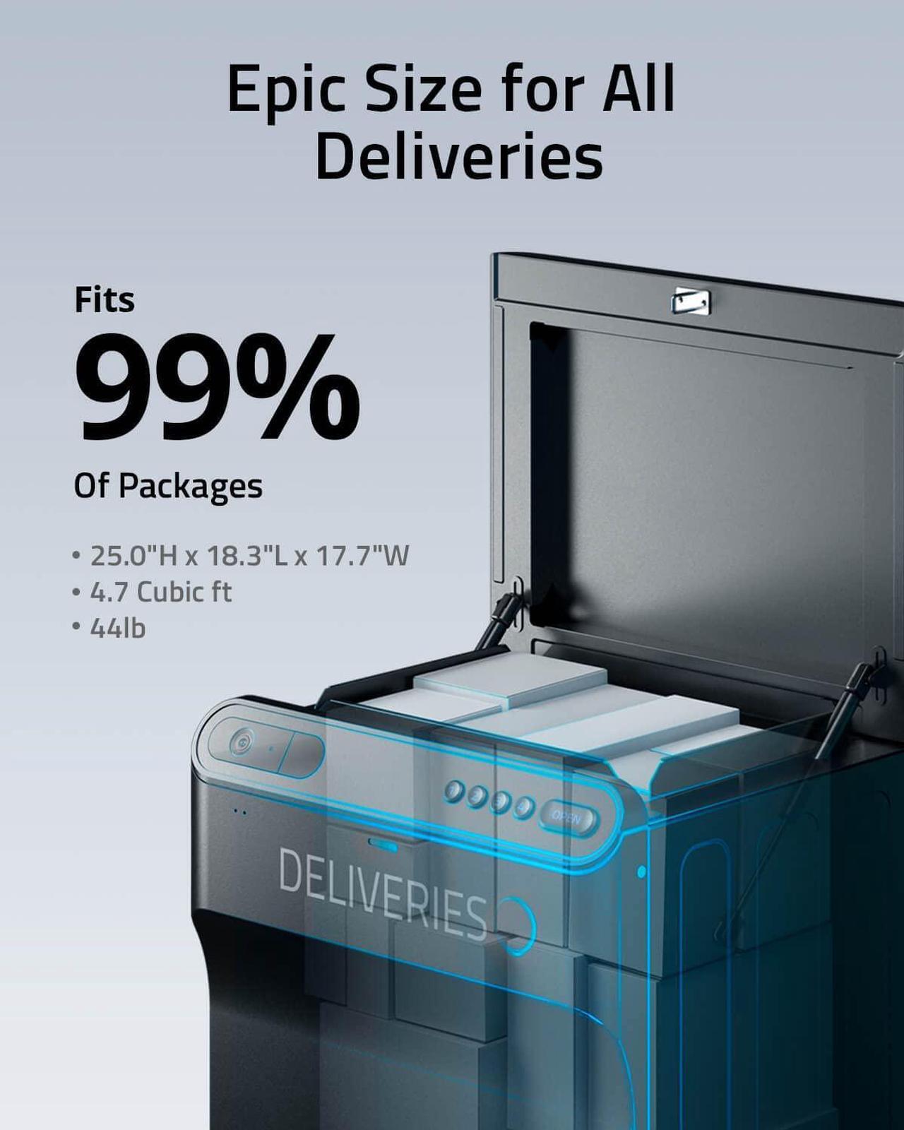 Alt view image 4 of 6 - eufy Security, SmartDrop, Smart Delivery Box, App Notifications for Deliveries, Remote Control, 24/7 Package Protection, Works with All Couriers