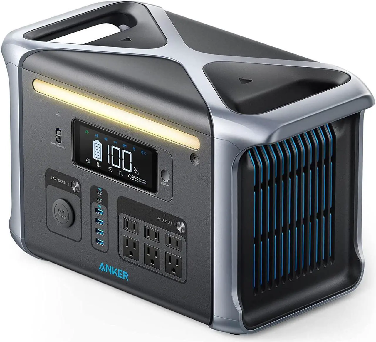 Main image of Anker 757 Portable Power Station, Powerhouse 1229Wh LiFePO4 Battery, 1500W Solar Generator with 6 AC Outlets (Solar Panel Optional), 2 USB-C Ports 100W Max, LED Light for Camping, RV, Power Outage