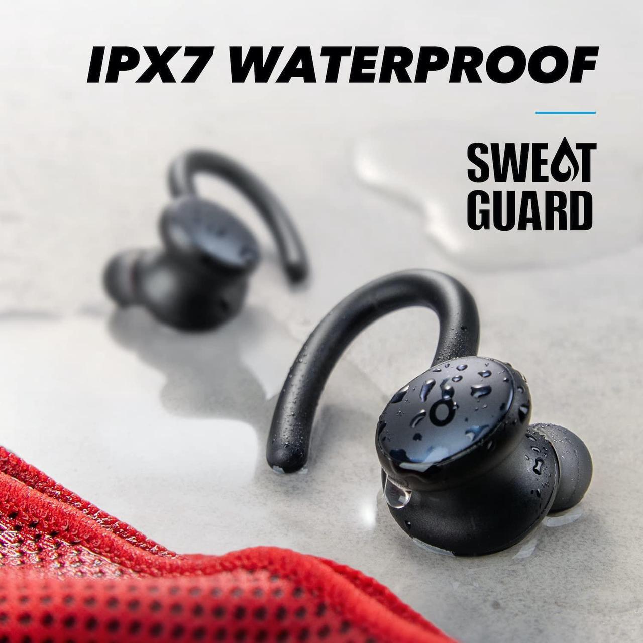 Alt view image 4 of 6 - Soundcore by Anker, Soundcore Sport X10 True Wireless Bluetooth 5.2 Workout Headphones, Rotatable Ear Hooks, Deep Bass, IPX7 Waterproof, Sweatproof, 32H Play, Fast Charge, Sport Earbuds, Gym, Running